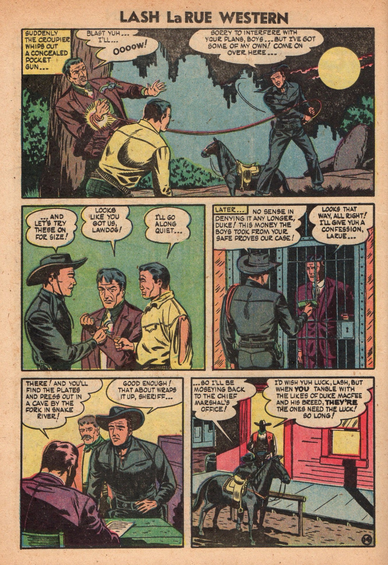 Read online Lash Larue Western (1949) comic -  Issue #49 - 16