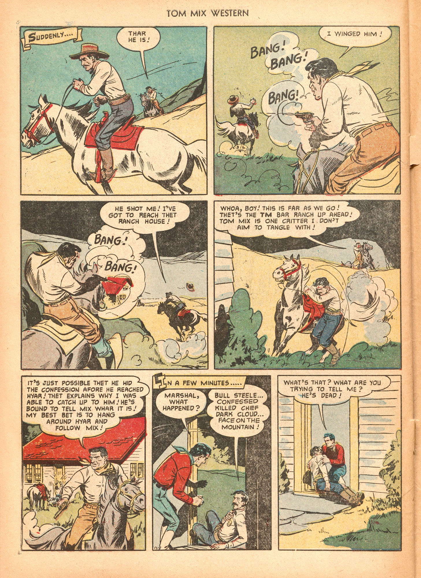 Read online Tom Mix Western (1948) comic -  Issue #40 - 46
