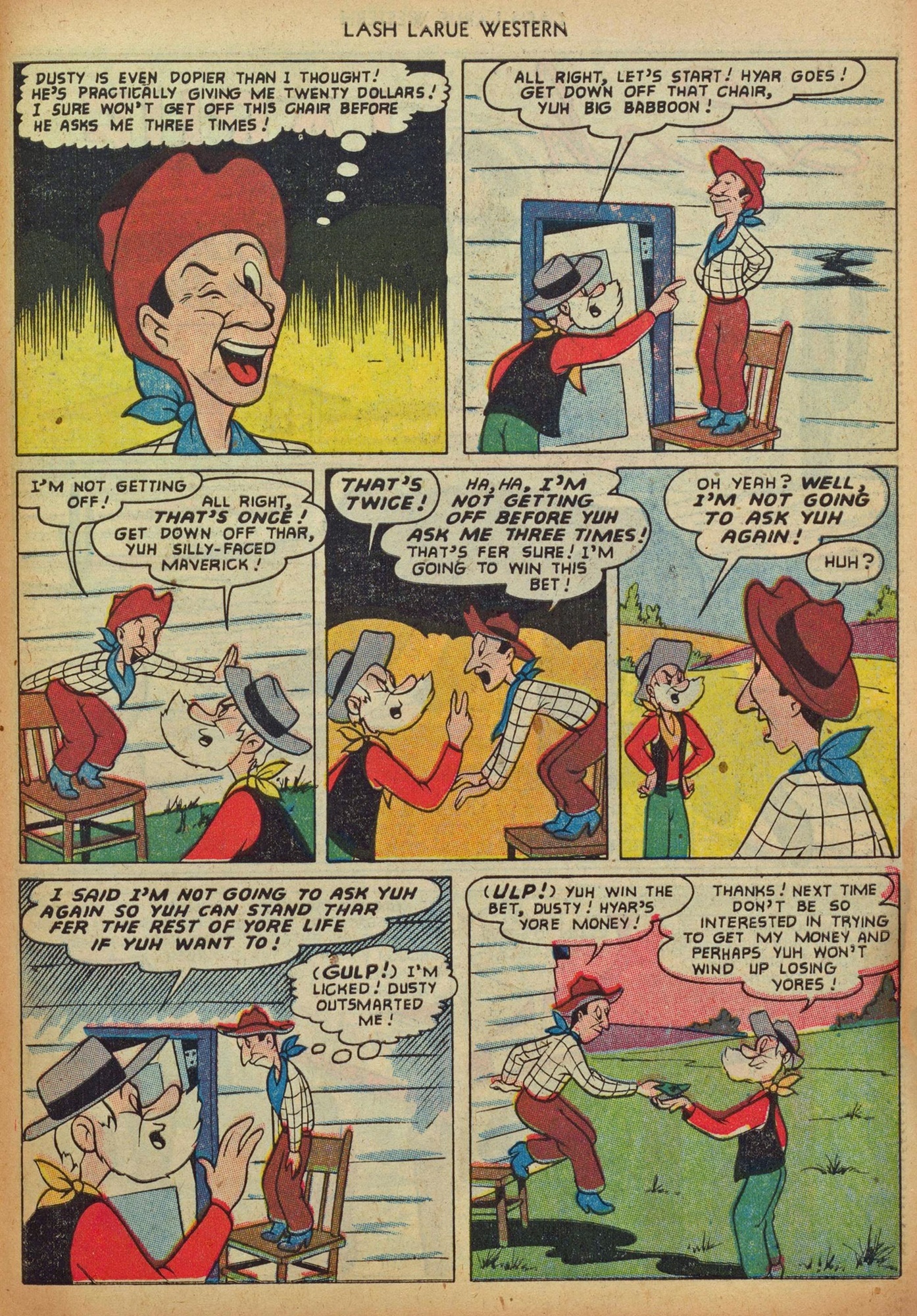 Read online Lash Larue Western (1949) comic -  Issue #37 - 27