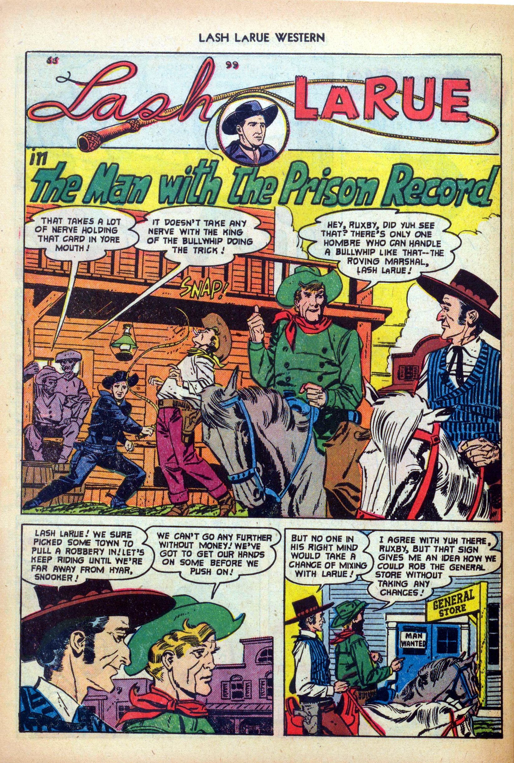 Read online Lash Larue Western (1949) comic -  Issue #28 - 28