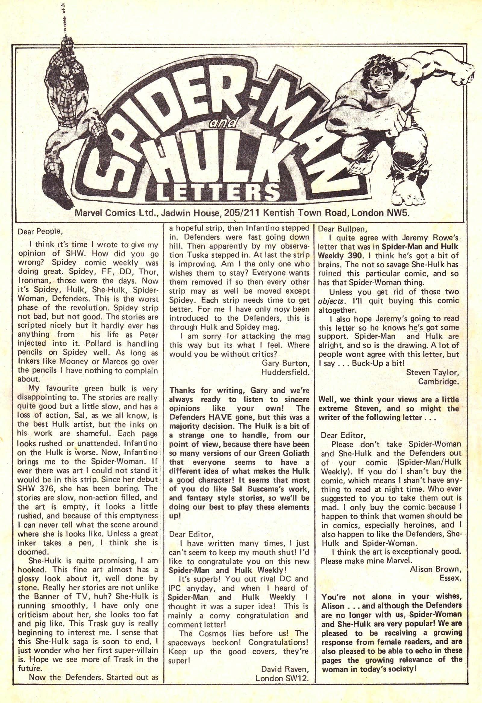 Read online Spider-Man and Hulk Weekly comic -  Issue #398 - 2