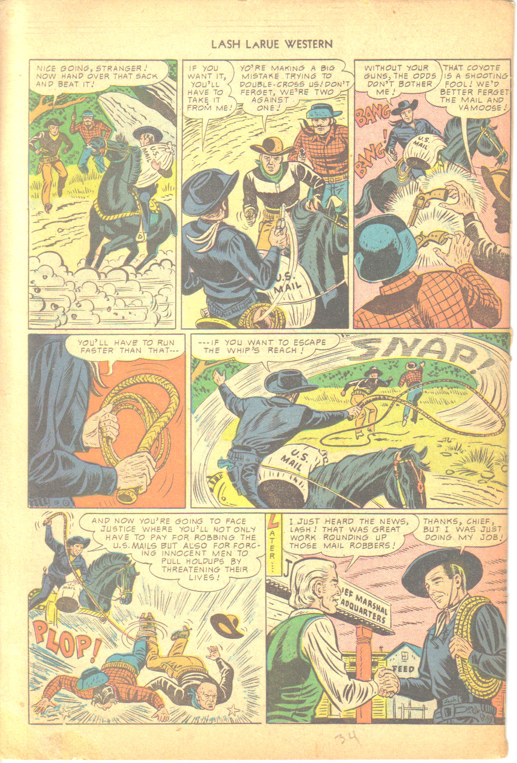 Read online Lash Larue Western (1949) comic -  Issue #6 - 34