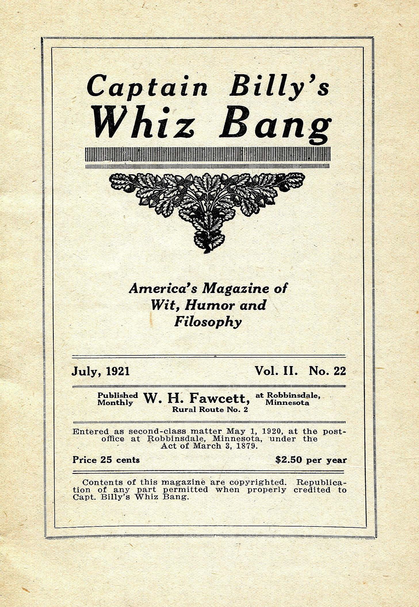 Read online Captain Billy's Whiz Bang comic -  Issue #22 - 3