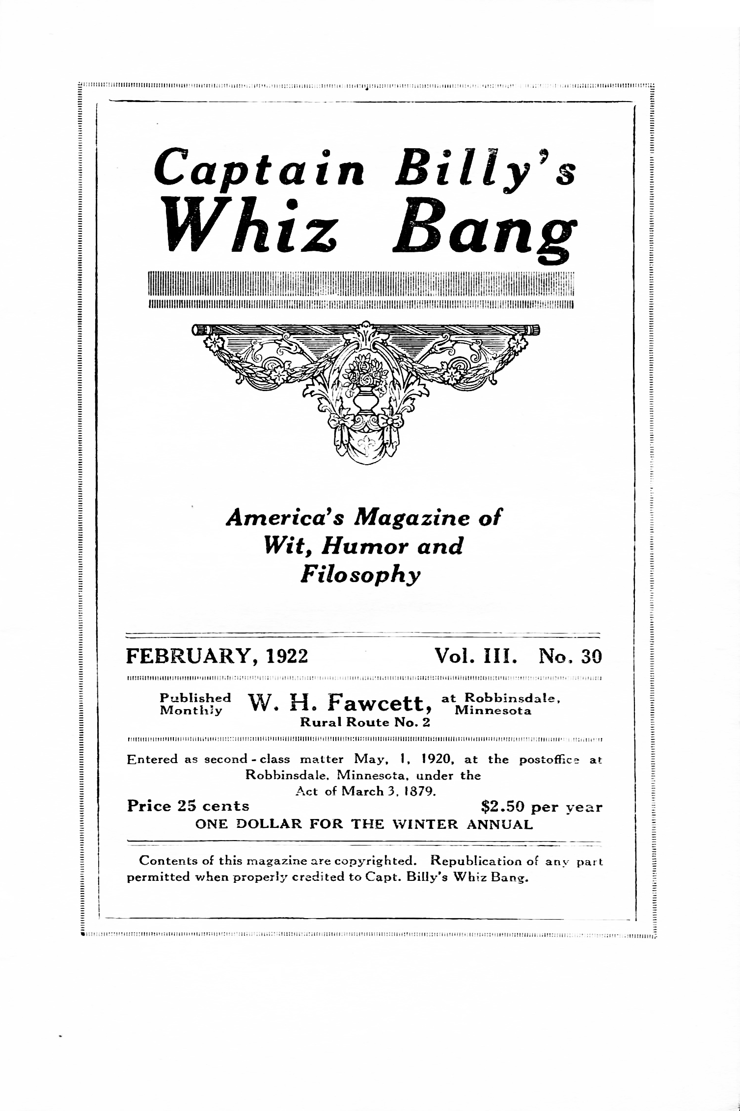 Read online Captain Billy's Whiz Bang comic -  Issue #30 - 3