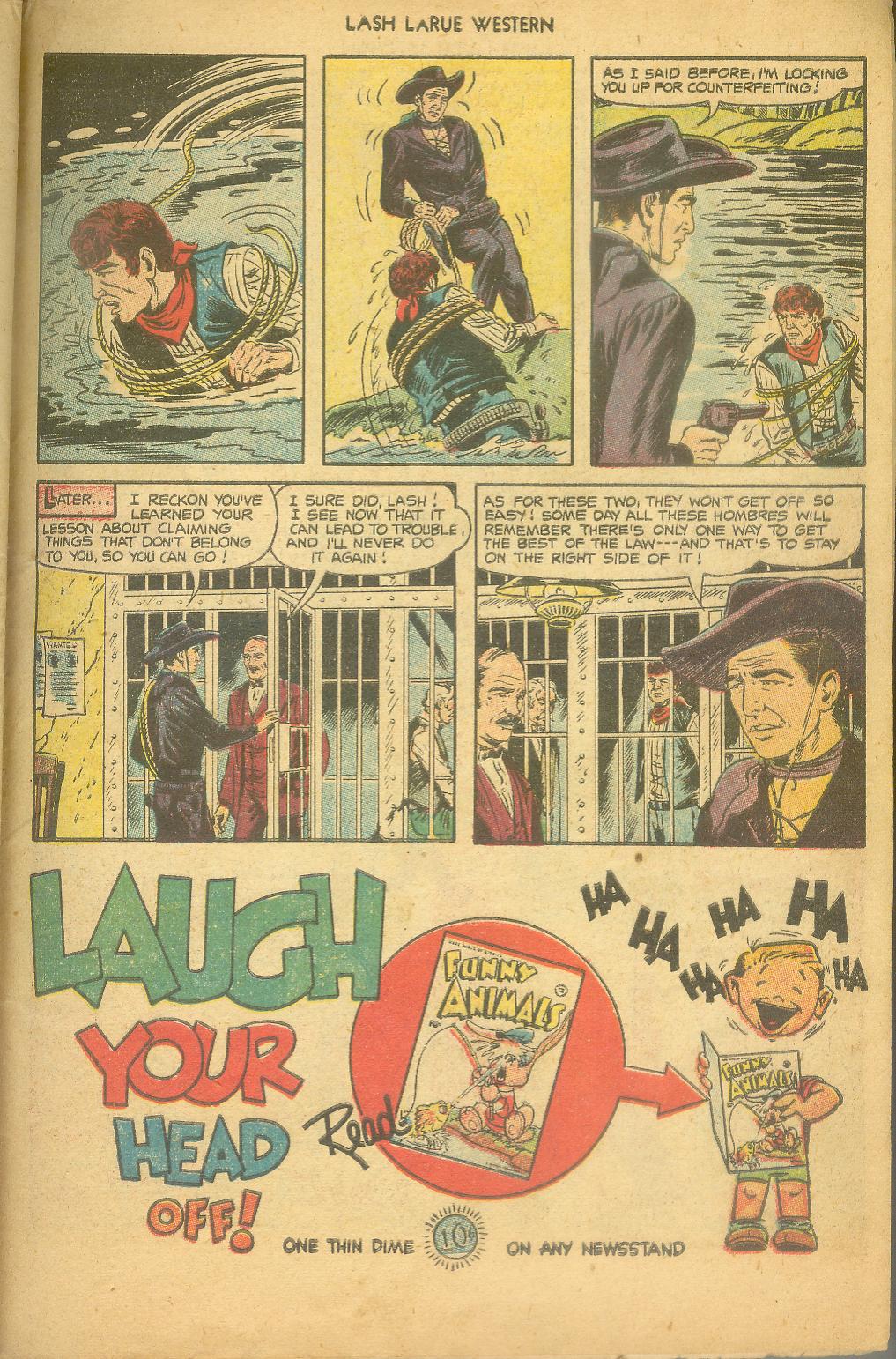 Read online Lash Larue Western (1949) comic -  Issue #43 - 29