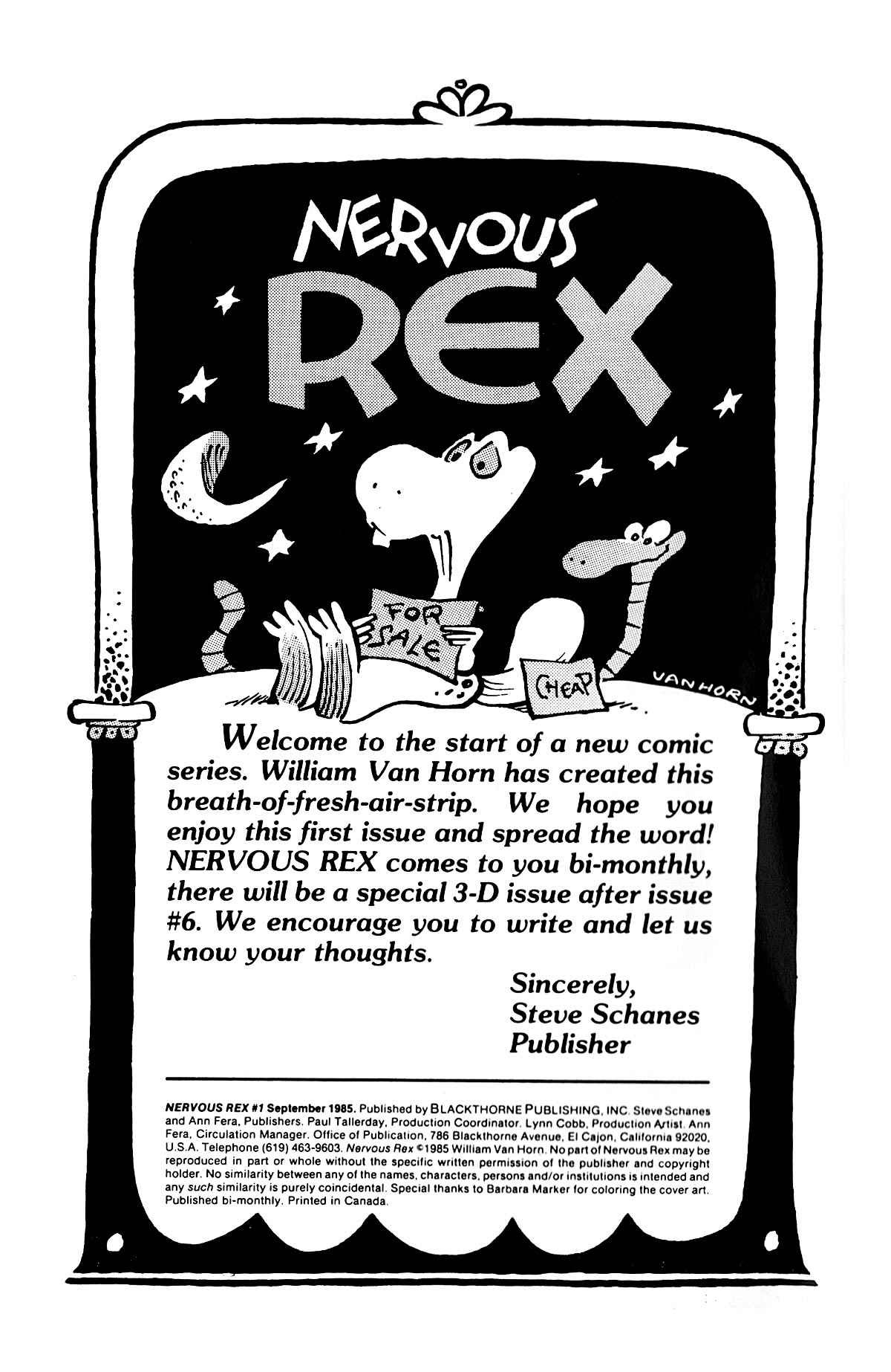 Read online Nervous Rex comic -  Issue #1 - 2
