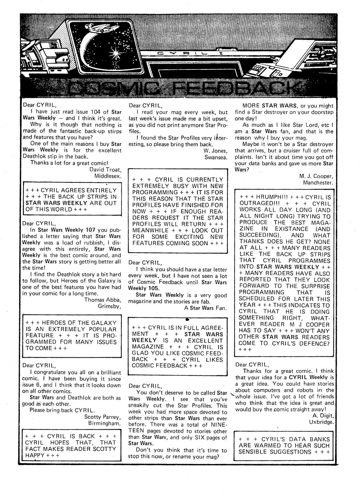 Read online Star Wars Weekly comic -  Issue #113 - 14