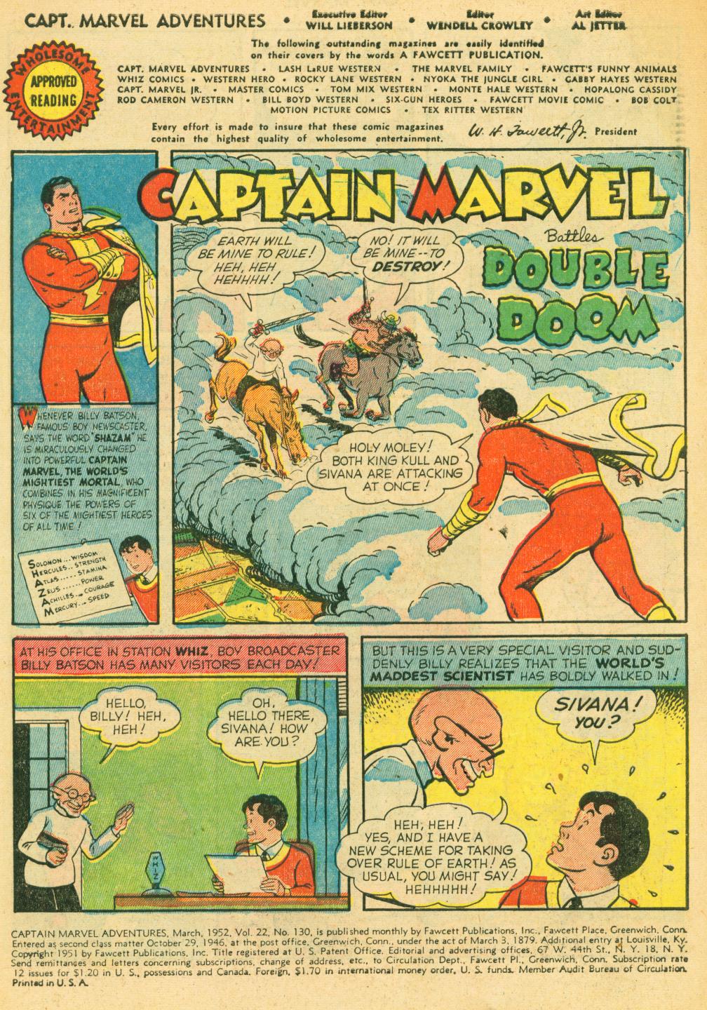 Read online Captain Marvel Adventures comic -  Issue #130 - 3
