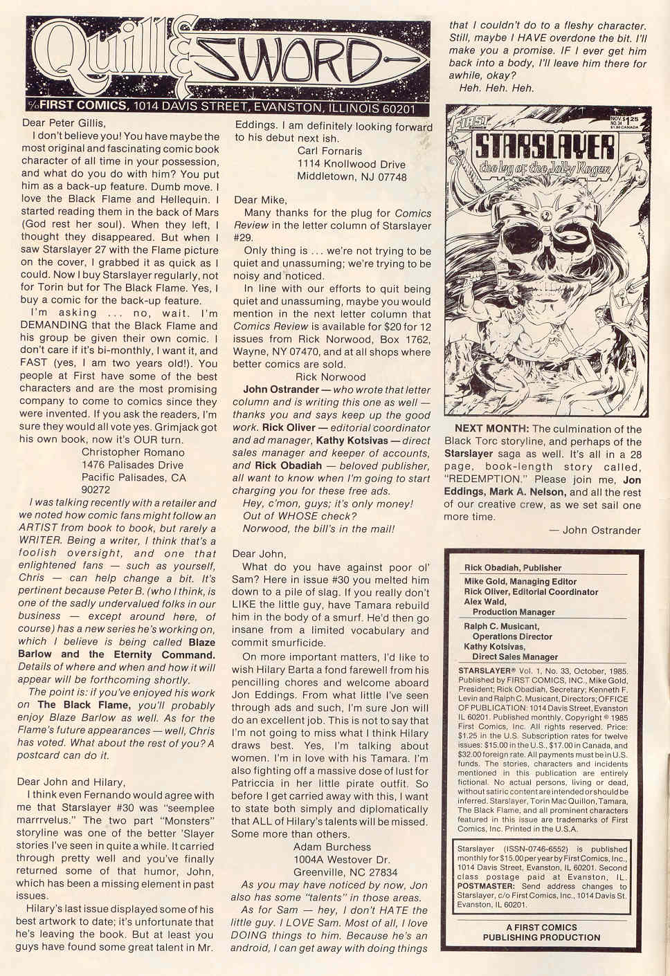 Read online Starslayer comic -  Issue #33 - 2