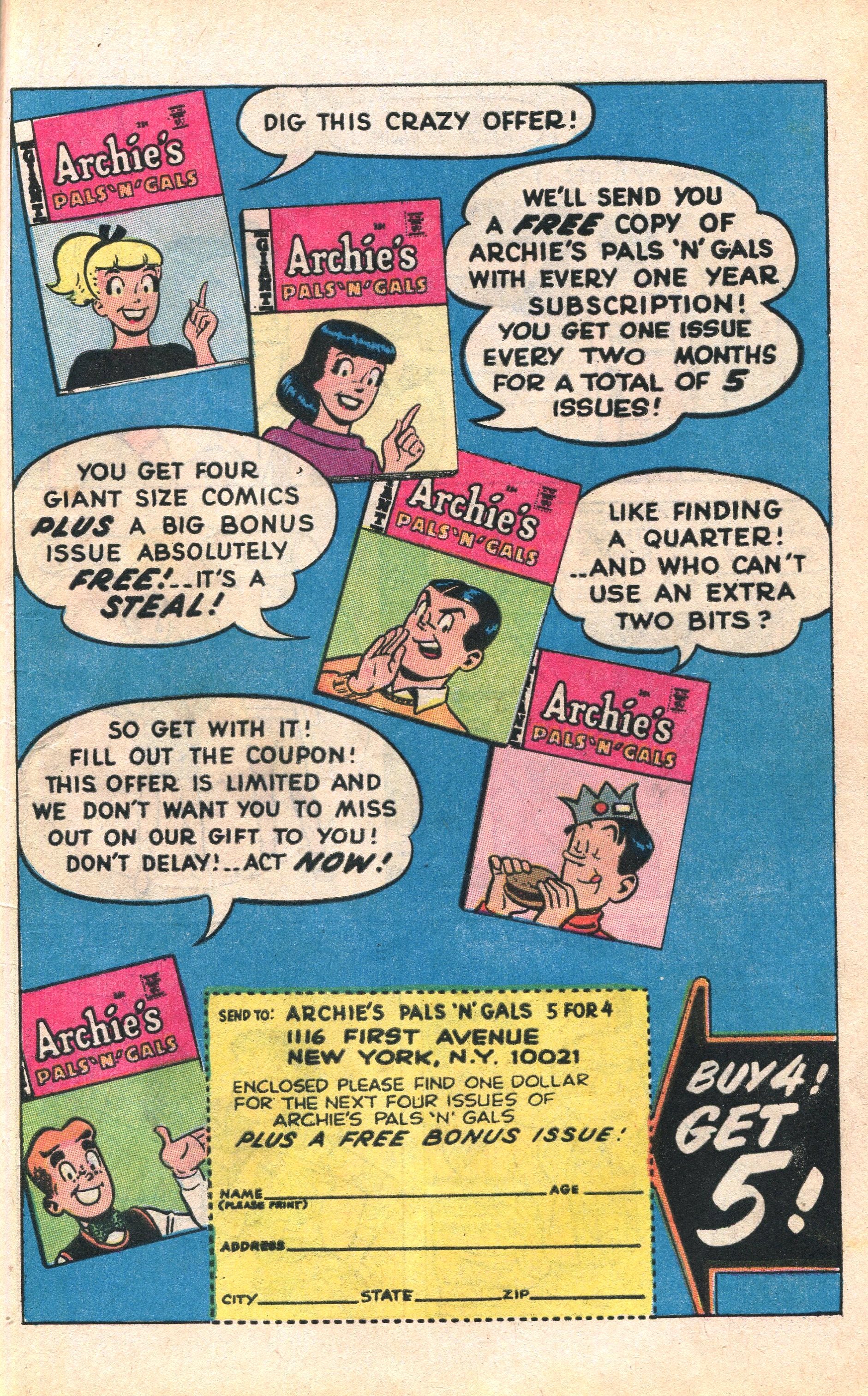 Read online Jughead's Jokes comic -  Issue #14 - 31