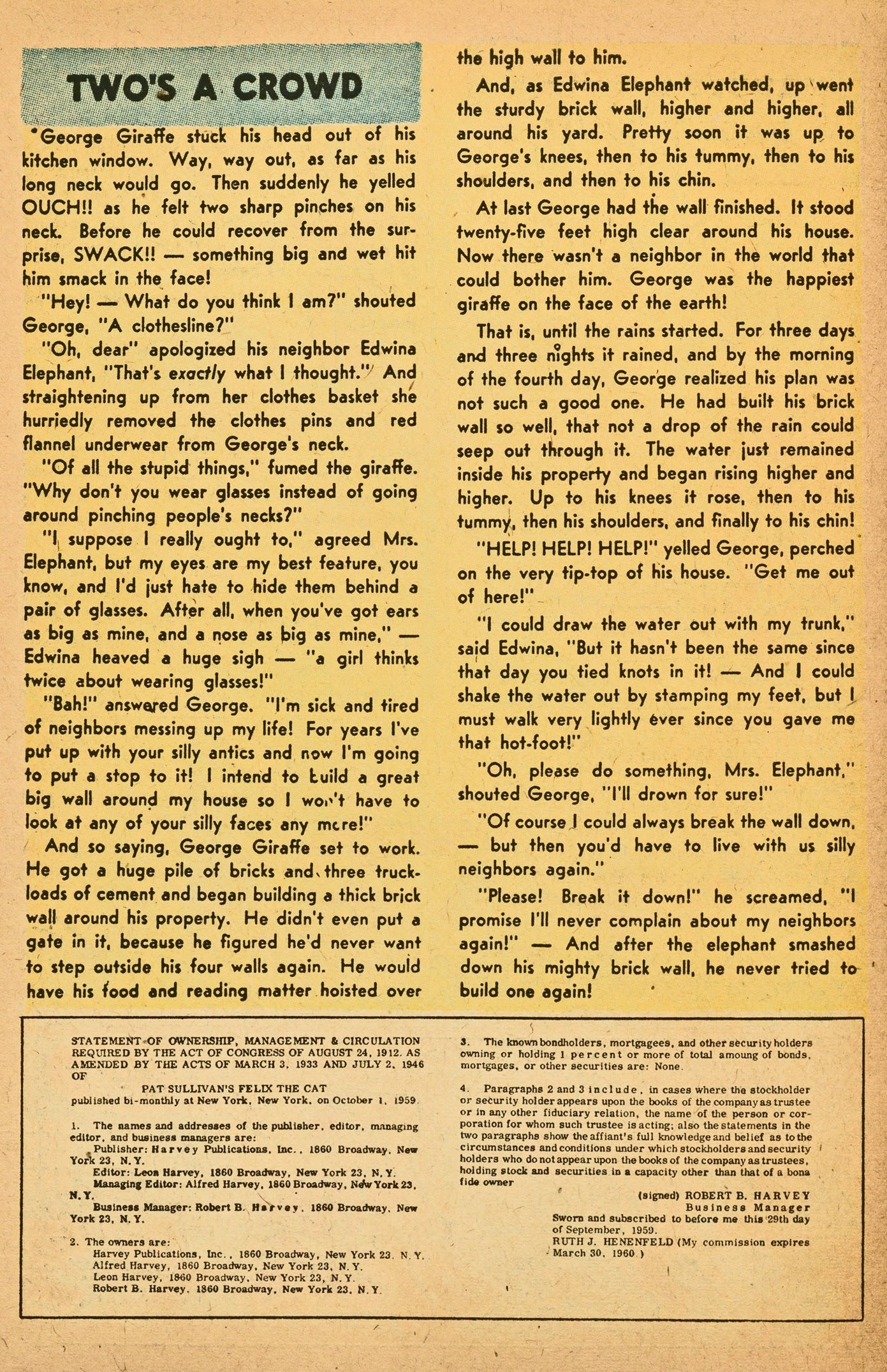 Read online Felix the Cat (1955) comic -  Issue #108 - 10