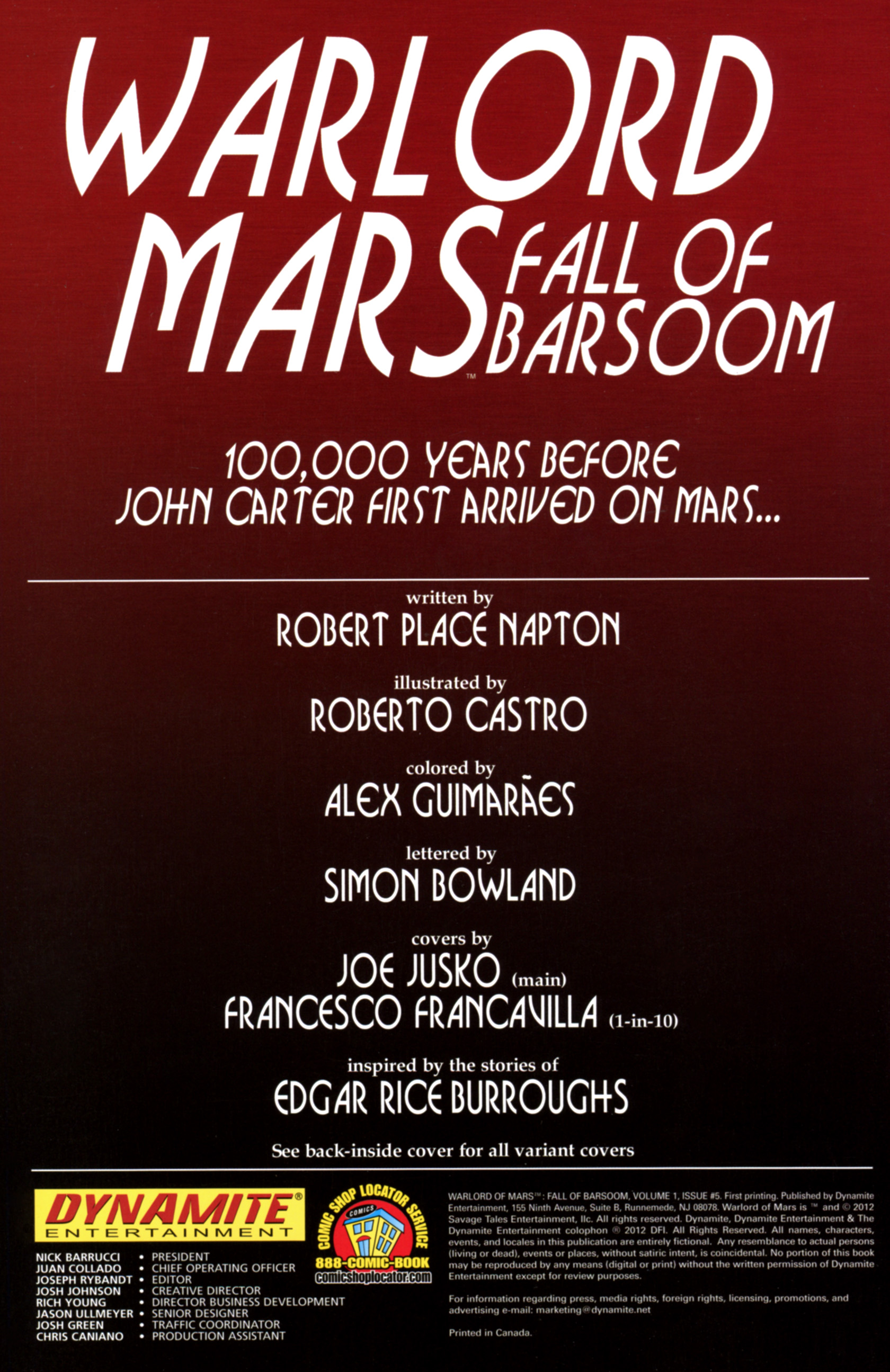 Read online Warlord of Mars: Fall of Barsoom comic -  Issue #5 - 2