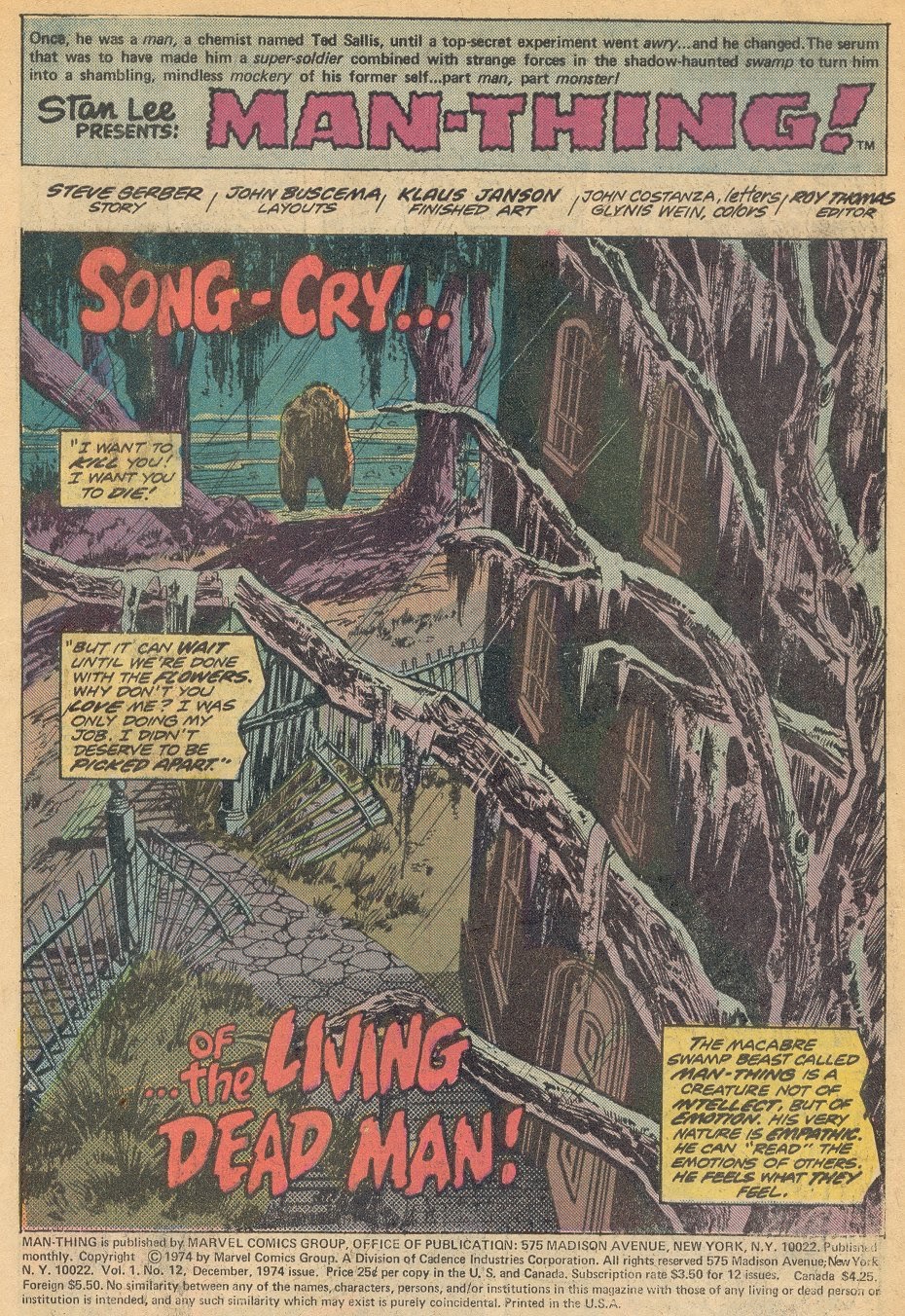 Read online Man-Thing (1974) comic -  Issue #12 - 2