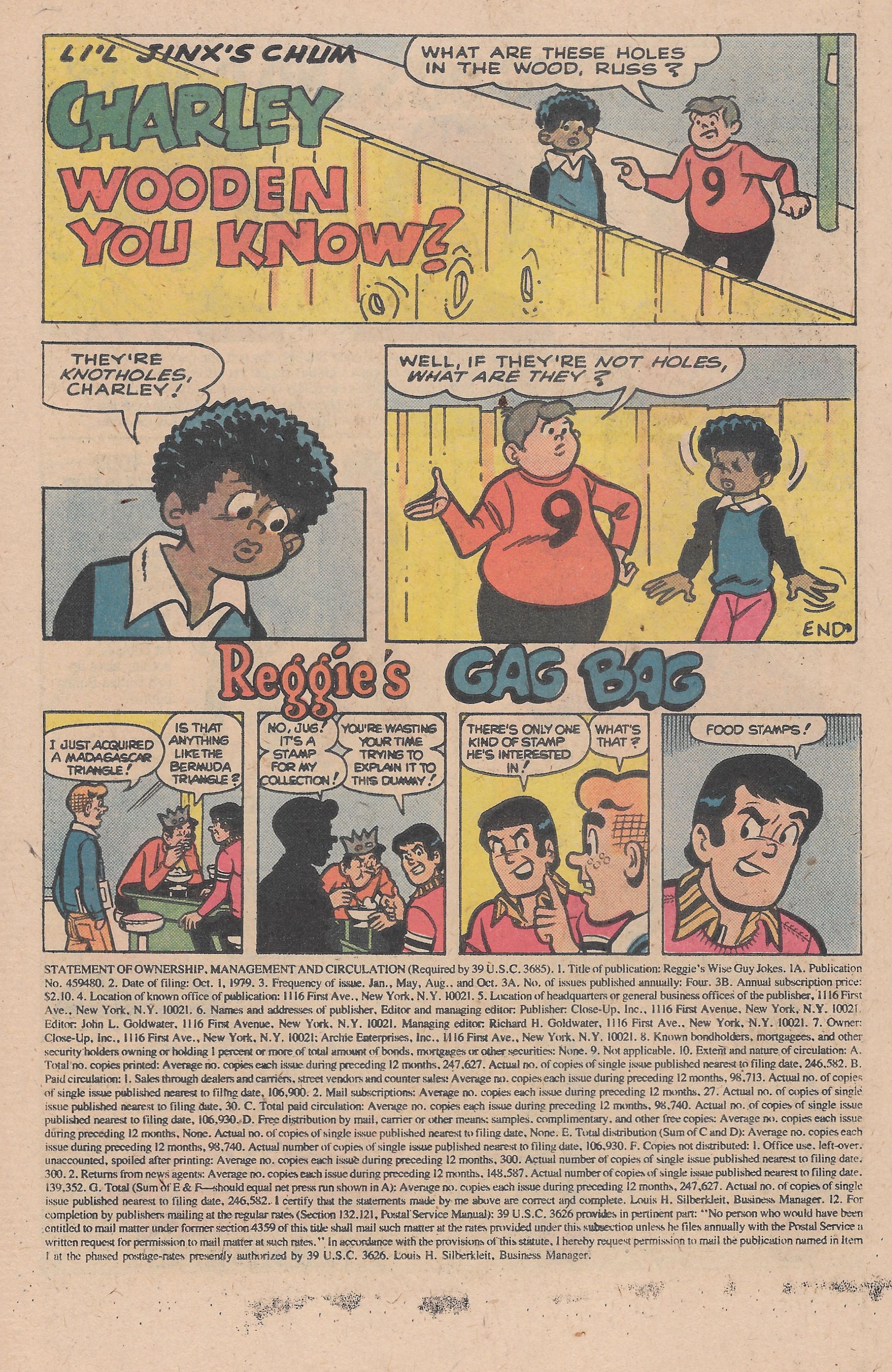 Read online Reggie's Wise Guy Jokes comic -  Issue #53 - 10