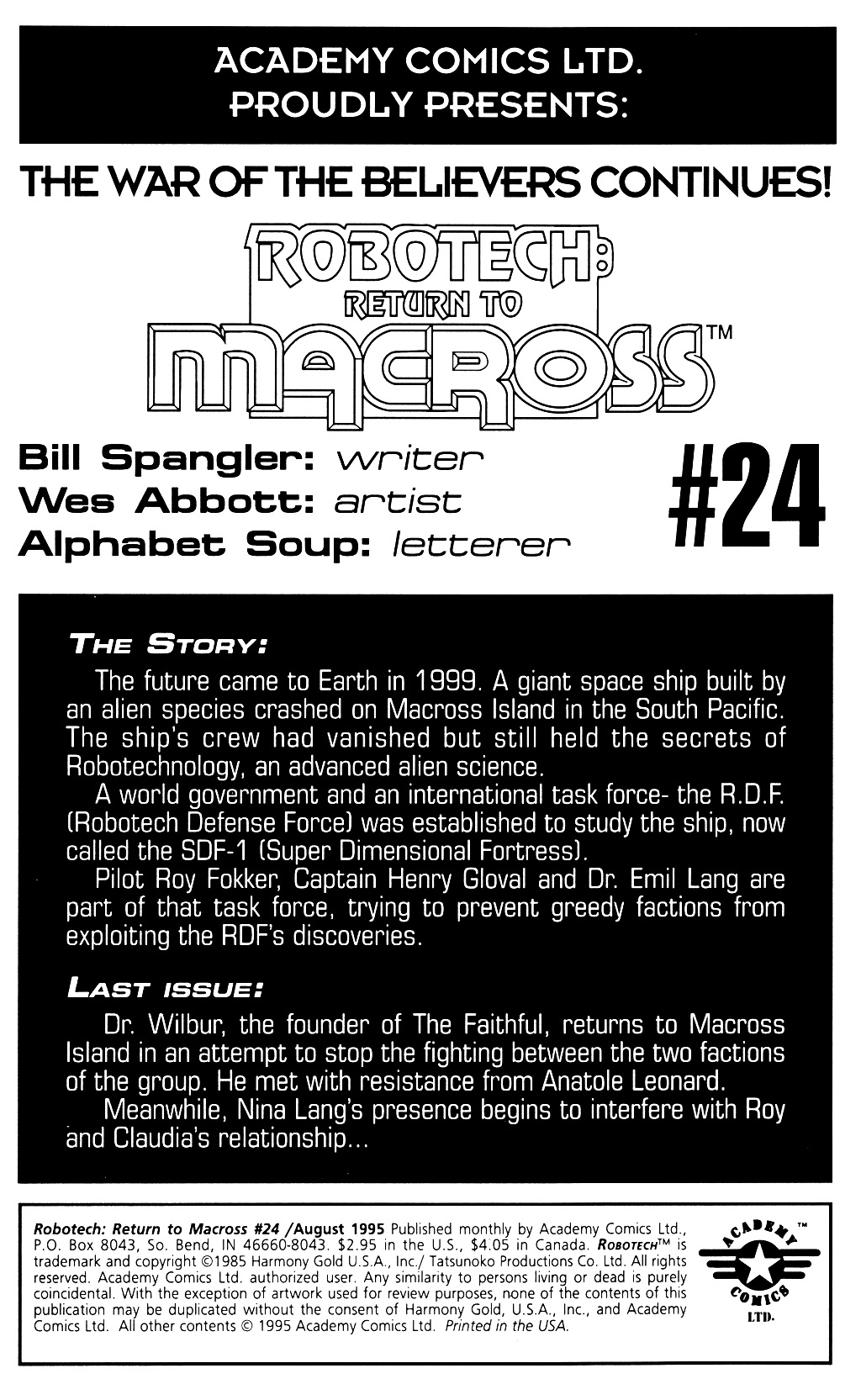 Read online Robotech: Return to Macross comic -  Issue #24 - 2