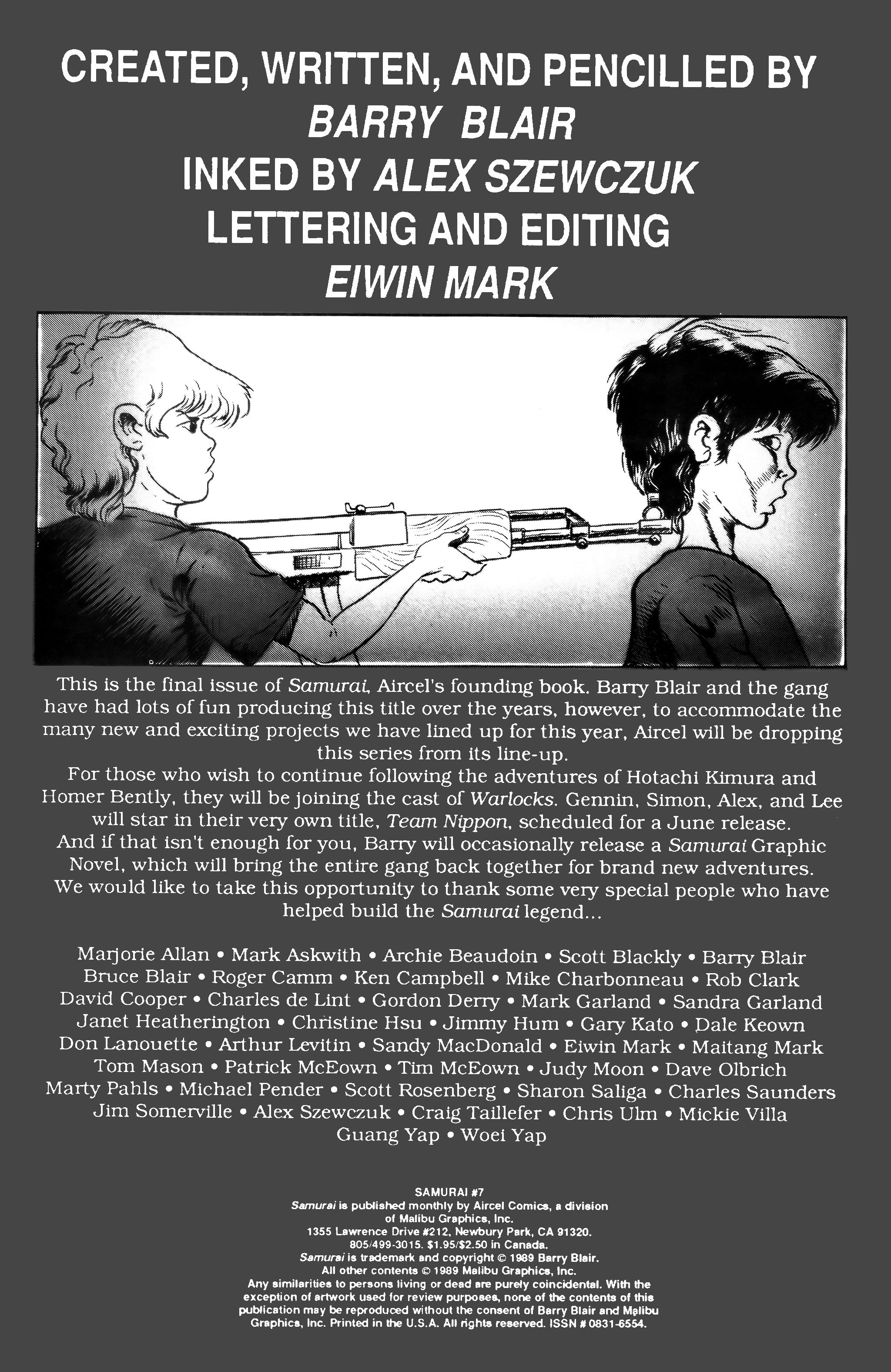 Read online Samurai (1988) comic -  Issue #7 - 2