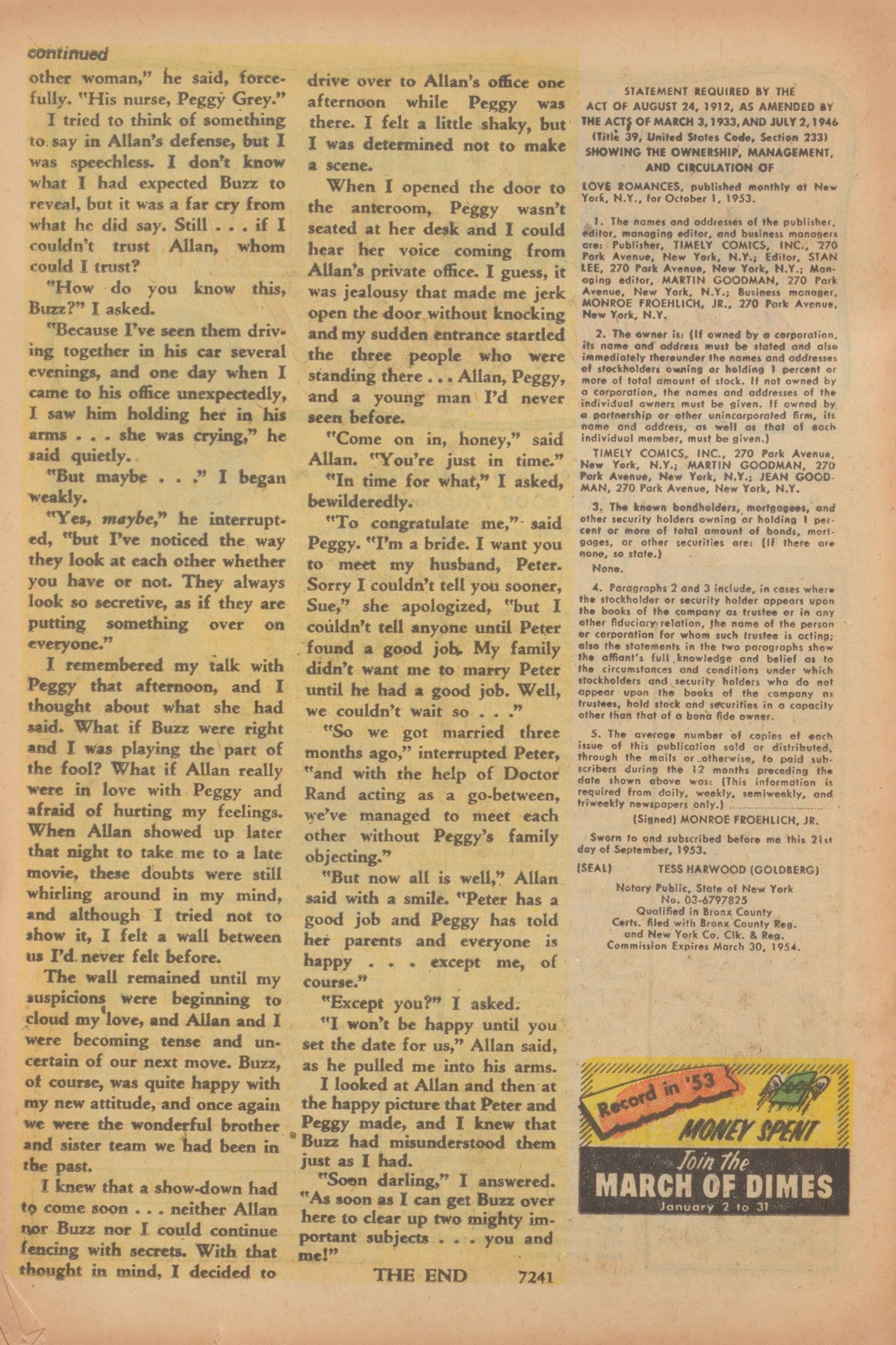 Read online Love Romances comic -  Issue #37 - 20