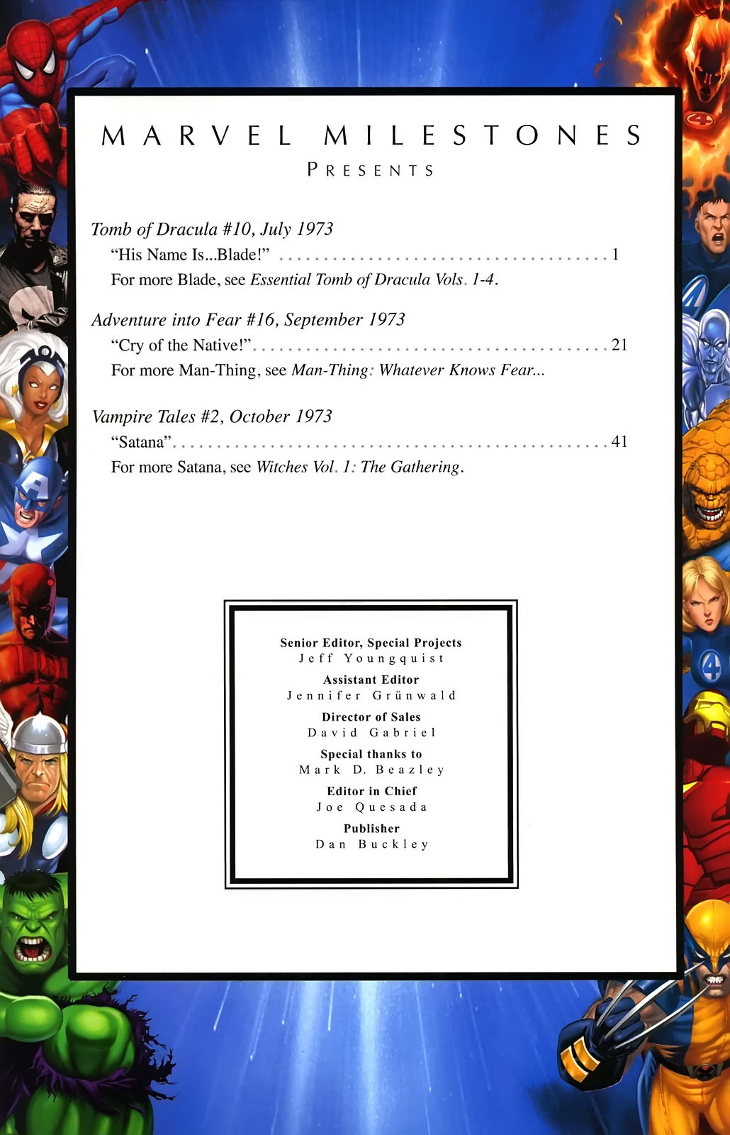 Read online Marvel Milestones: Blade, Man-Thing and Satana comic -  Issue # Full - 2