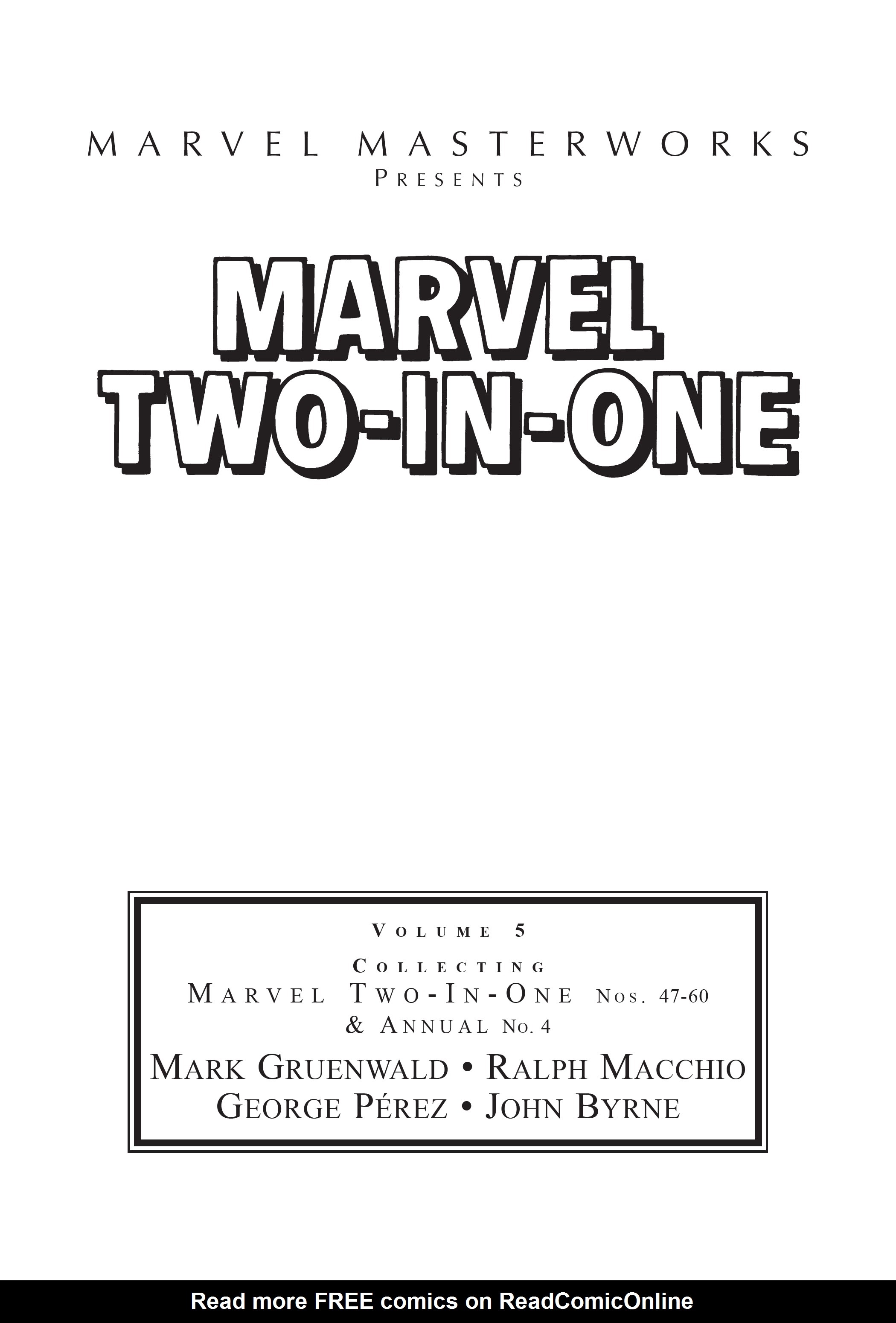 Read online Marvel Masterworks: Marvel Two-In-One comic -  Issue # TPB 5 (Part 1) - 2