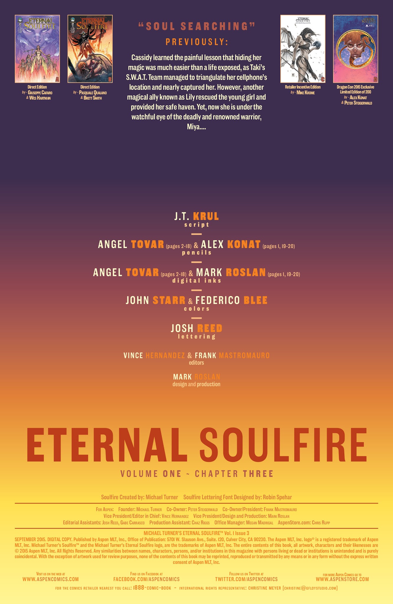 Read online Michael Turner's Eternal Soulfire comic -  Issue #3 - 3