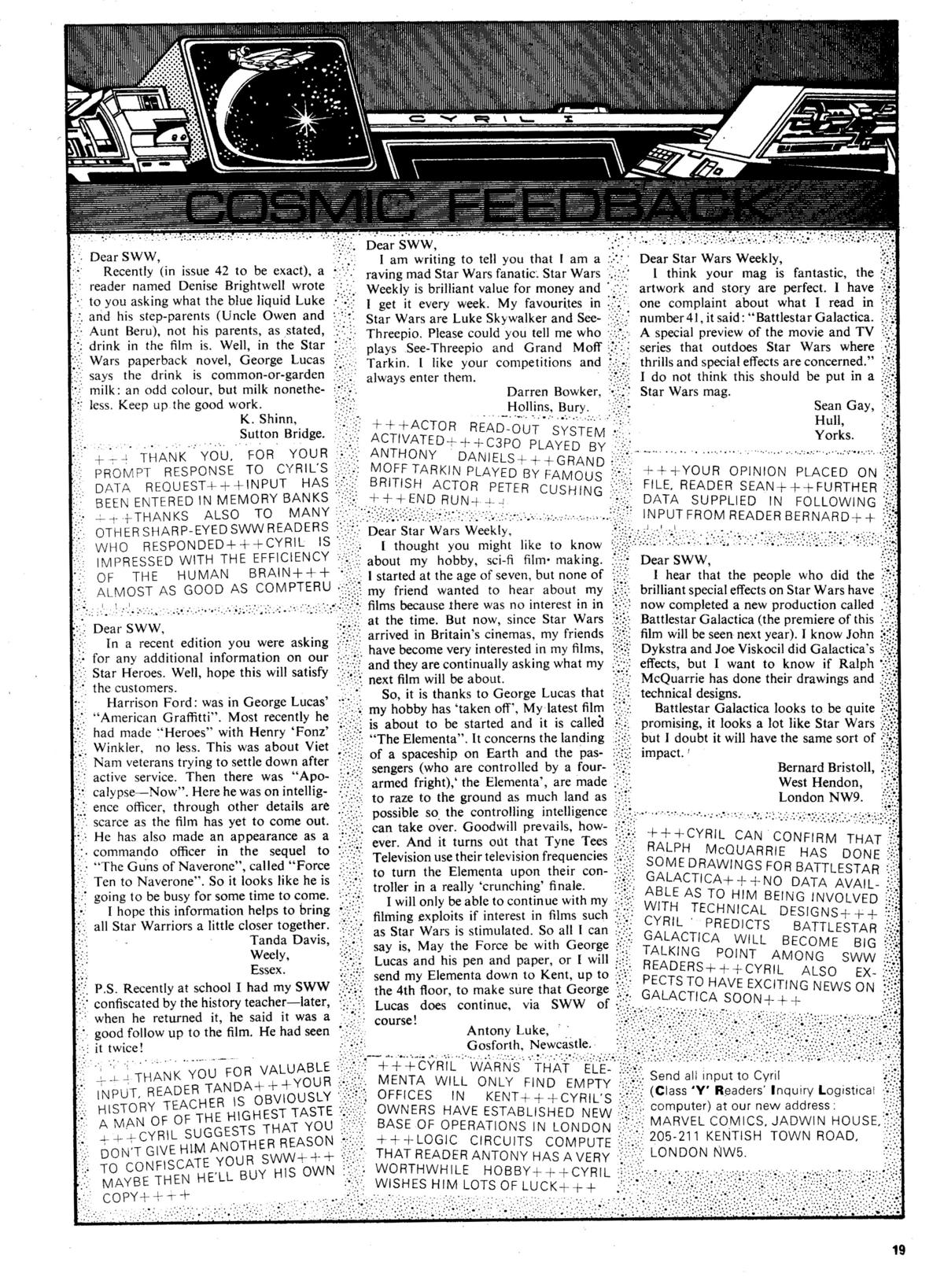 Read online Star Wars Weekly comic -  Issue #49 - 19