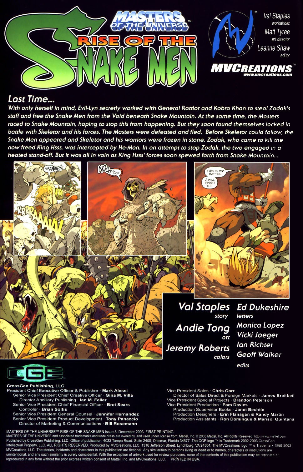 Read online Masters of the Universe Rise of the Snake Men comic -  Issue #3 - 2