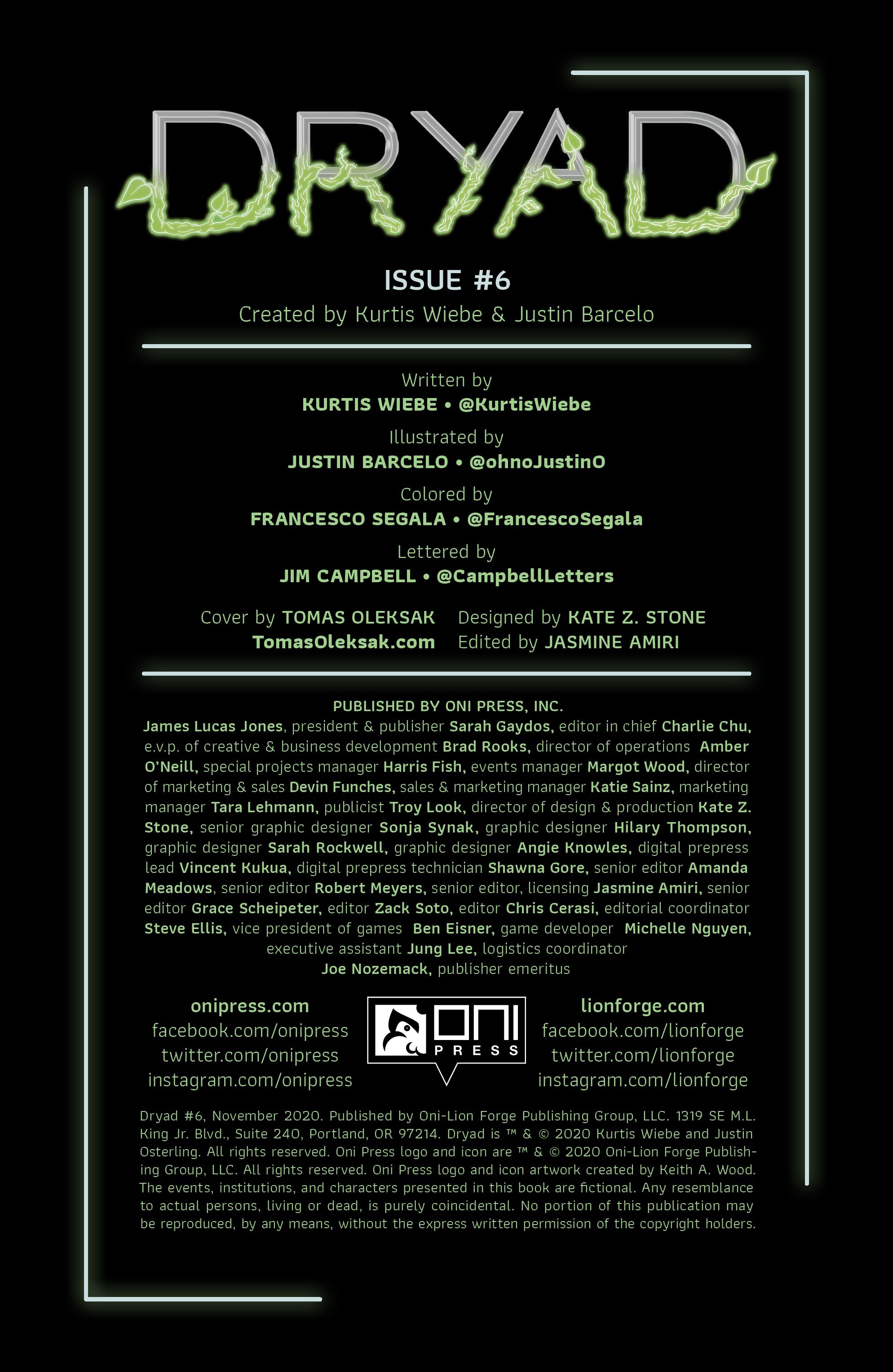 Read online Dryad comic -  Issue #6 - 2
