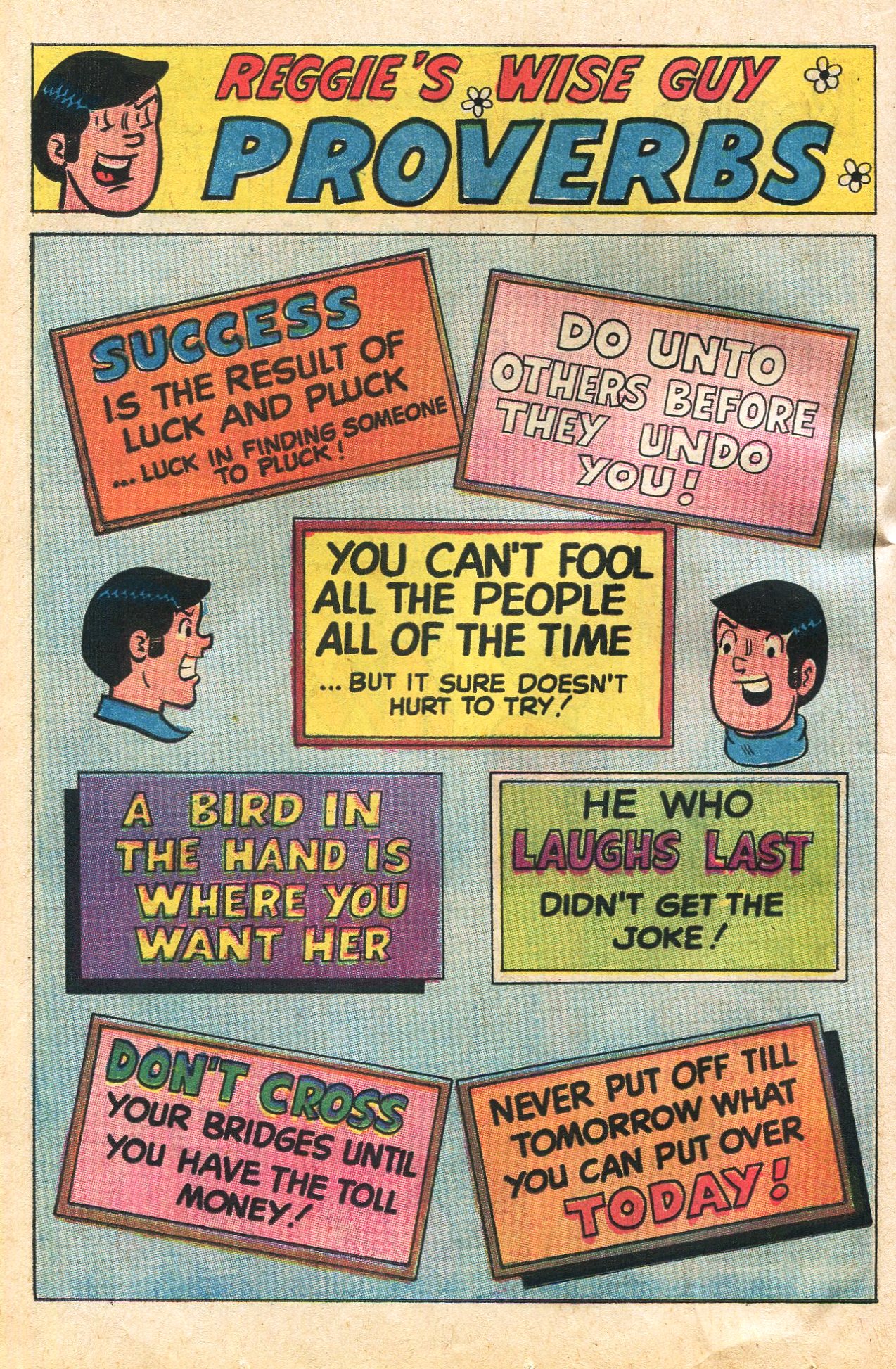 Read online Reggie's Wise Guy Jokes comic -  Issue #7 - 8