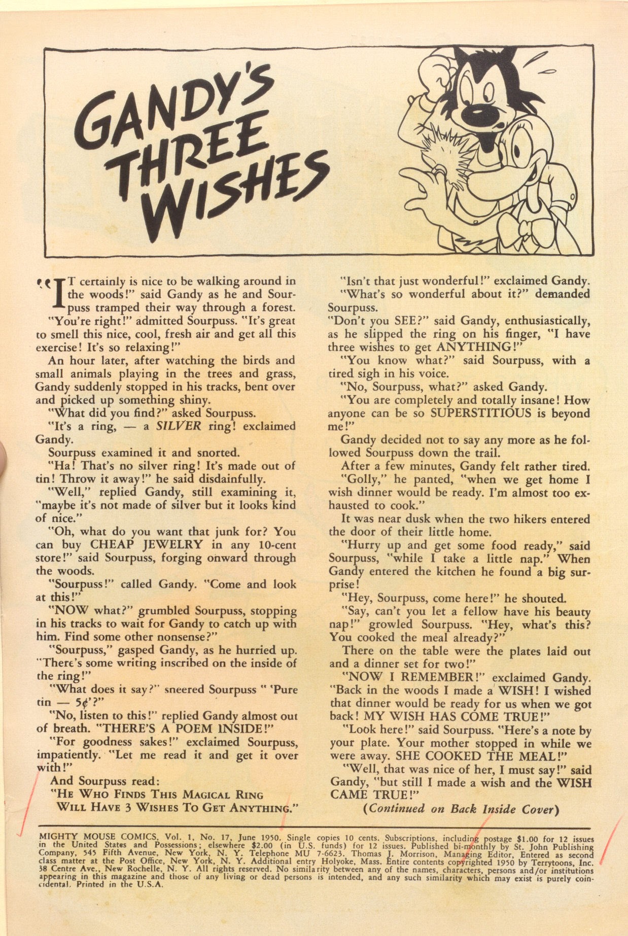 Read online Paul Terry's Mighty Mouse Comics comic -  Issue #17 - 2