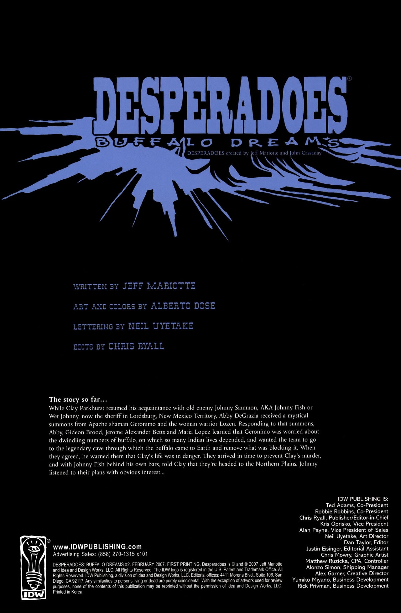 Read online Desperadoes: Buffalo Dreams comic -  Issue #2 - 2