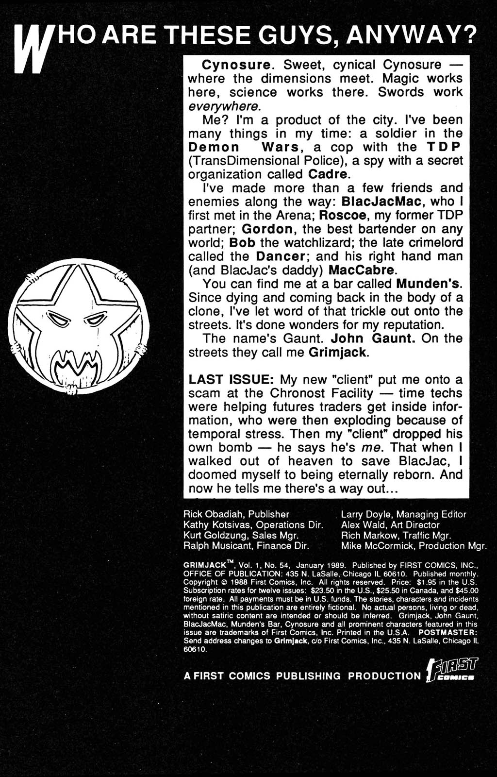 Read online Grimjack comic -  Issue #54 - 2