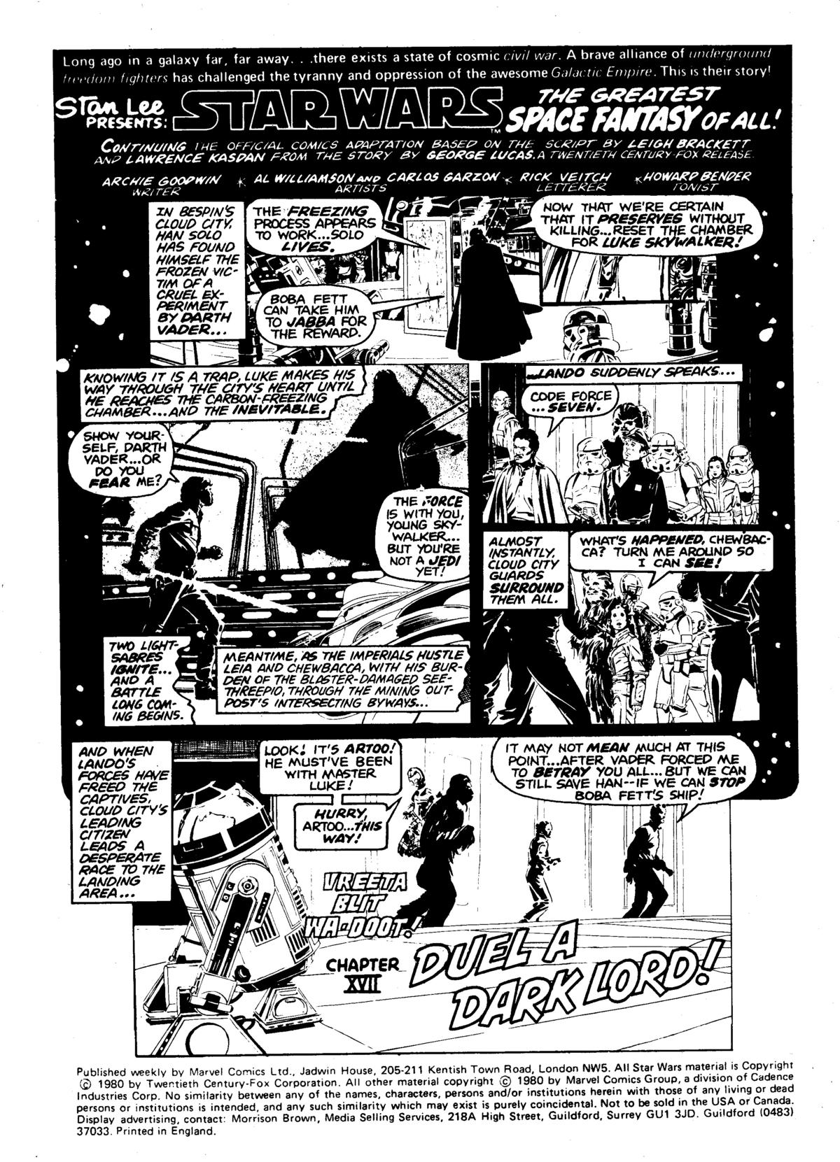 Read online Star Wars Weekly: The Empire Strikes Back comic -  Issue #134 - 3