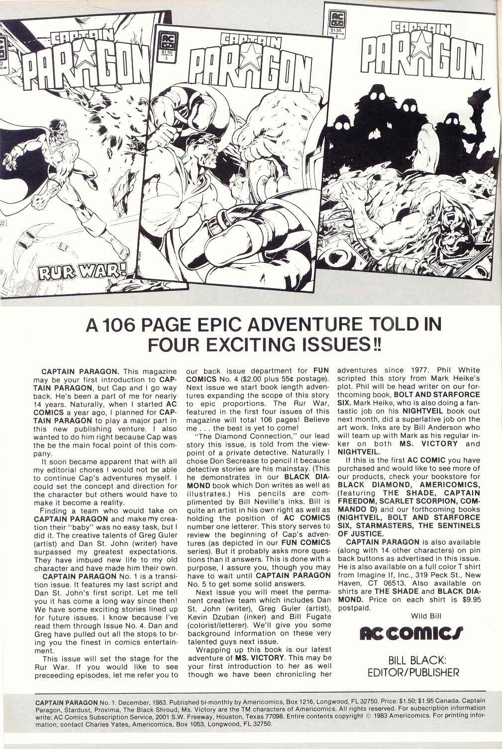 Read online Captain Paragon (1983) comic -  Issue #1 - 2