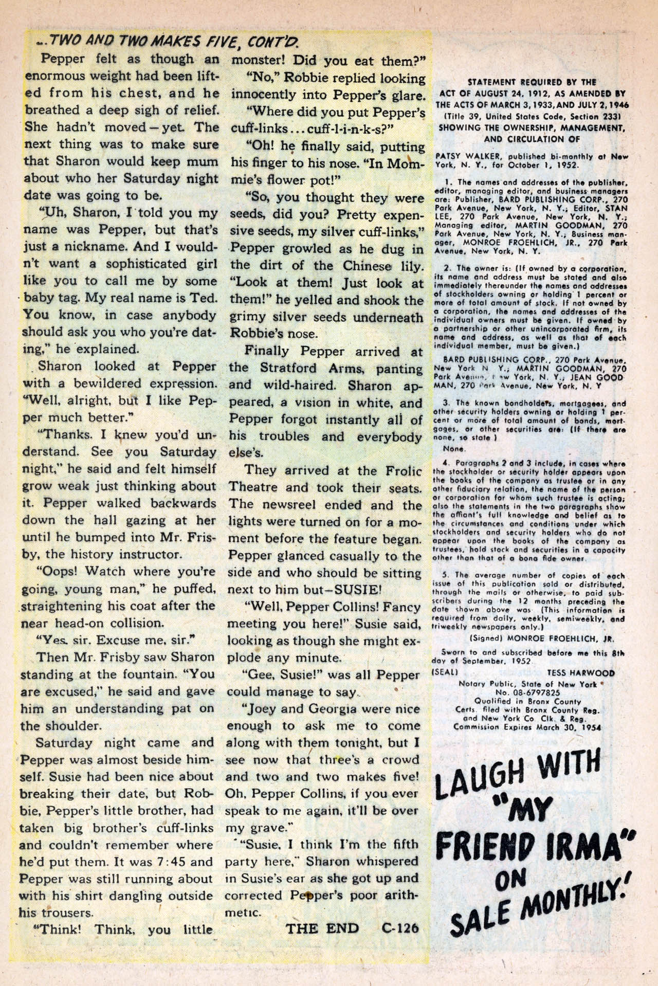 Read online Patsy Walker comic -  Issue #46 - 20