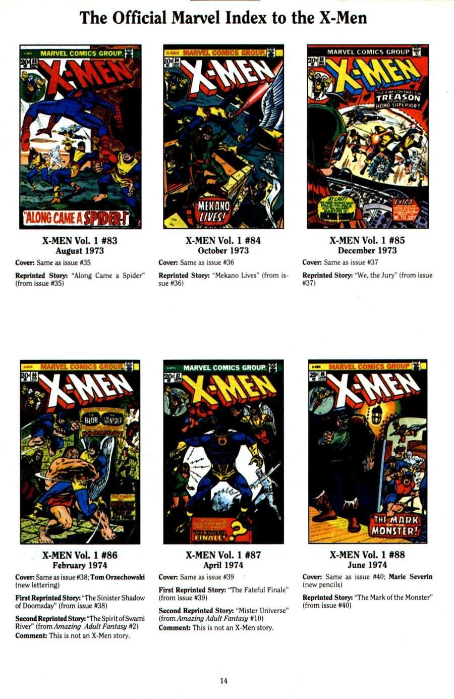 Read online The Official Marvel Index To The X-Men (1994) comic -  Issue #2 - 16