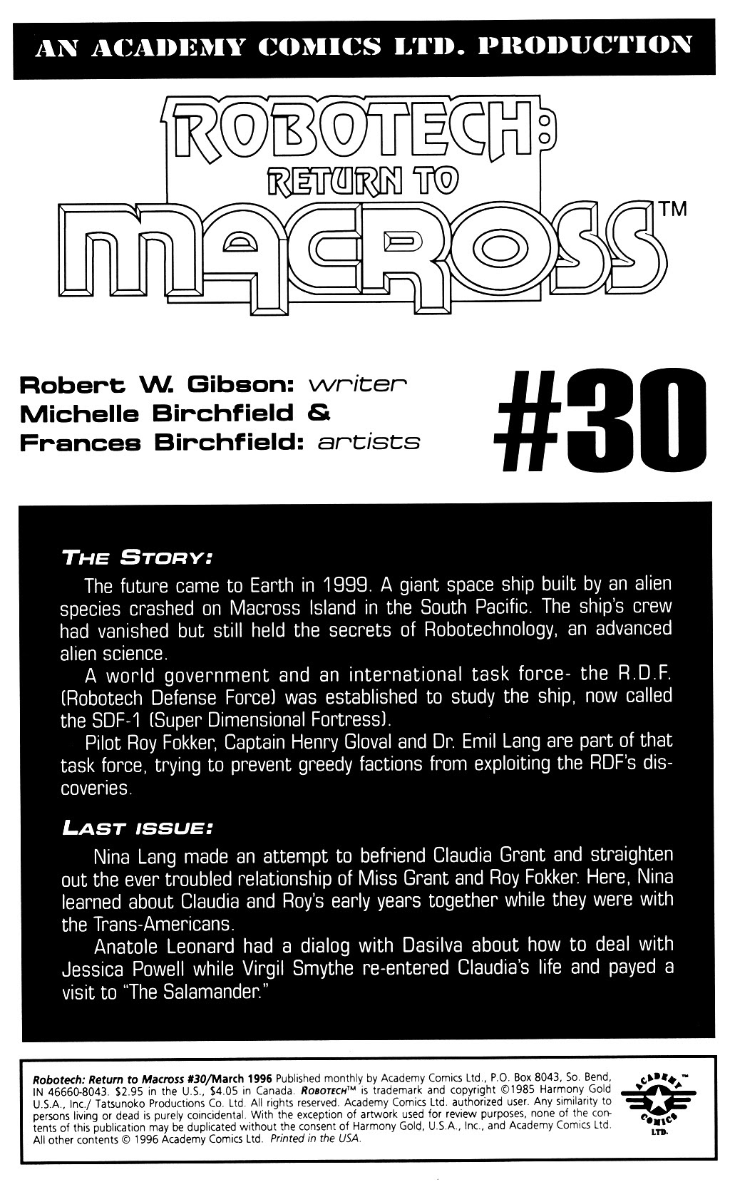 Read online Robotech: Return to Macross comic -  Issue #30 - 2
