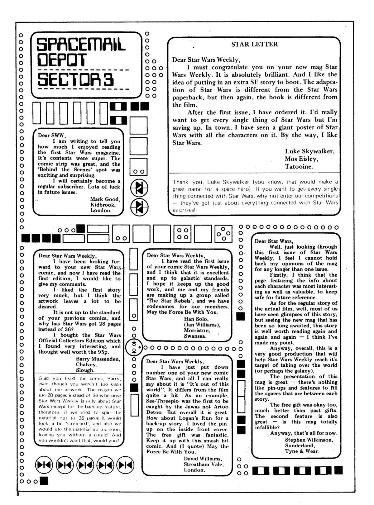 Read online Star Wars Weekly comic -  Issue #8 - 8