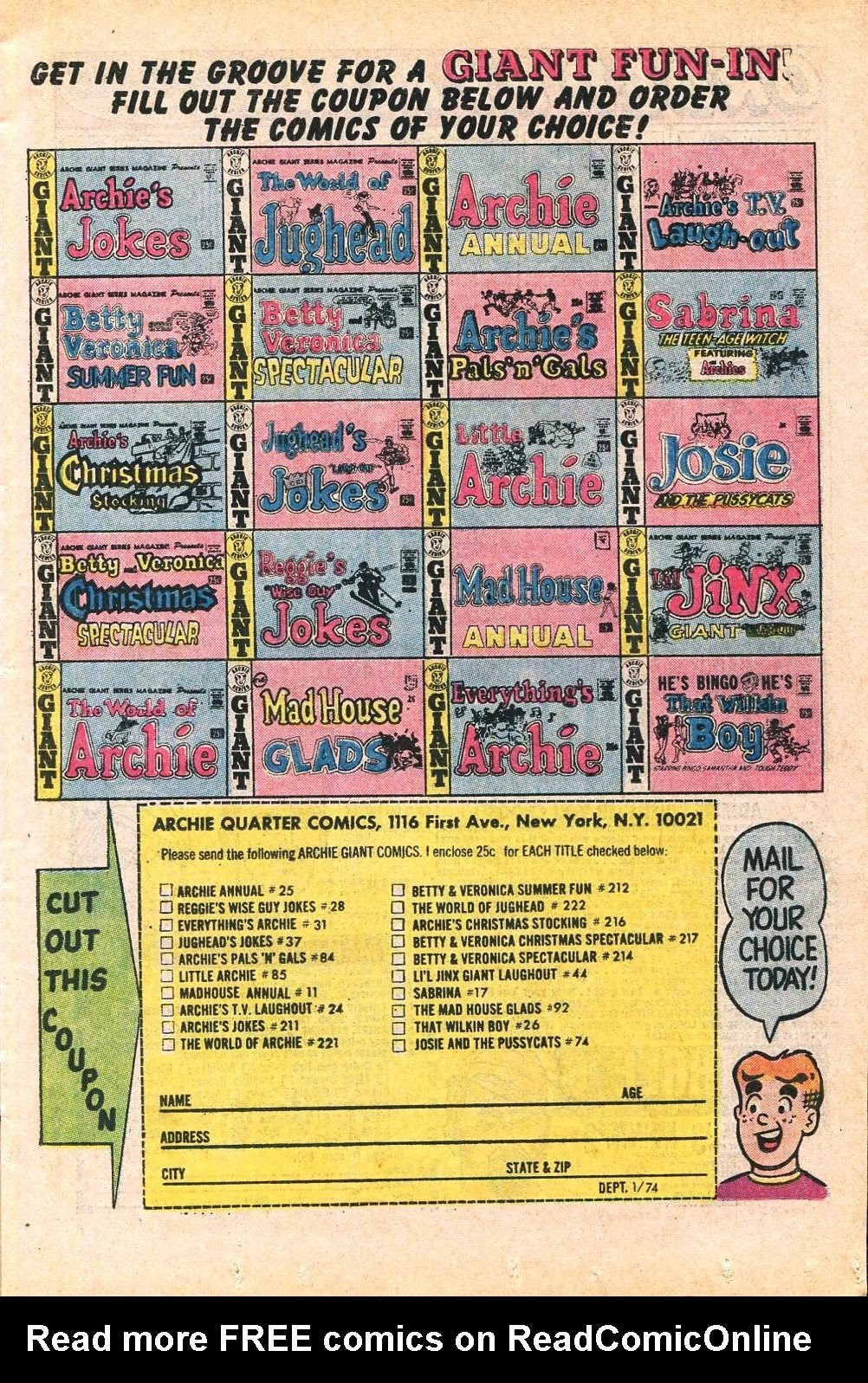 Read online Jughead's Jokes comic -  Issue #37 - 31