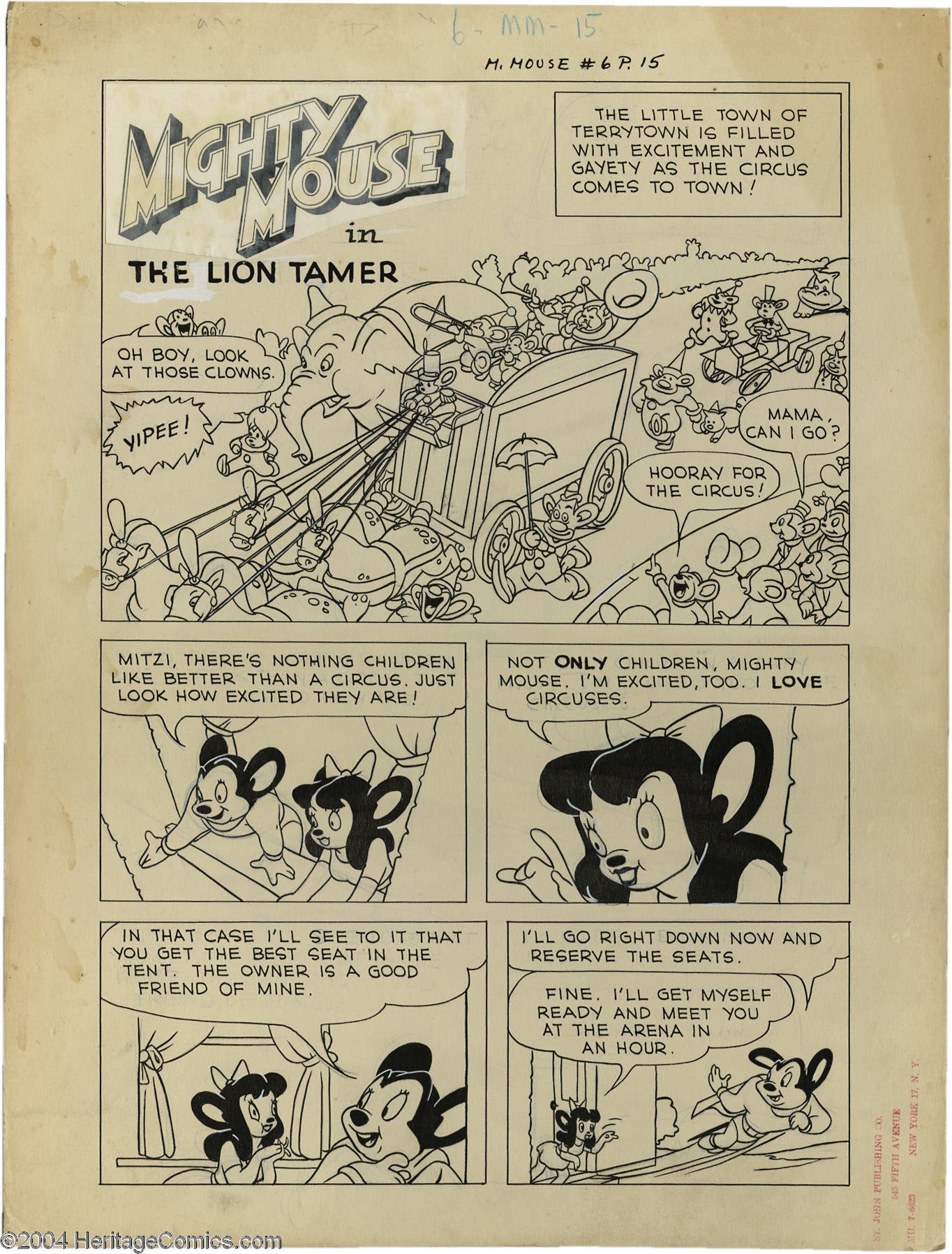 Read online Paul Terry's Mighty Mouse Comics comic -  Issue #6 - 1