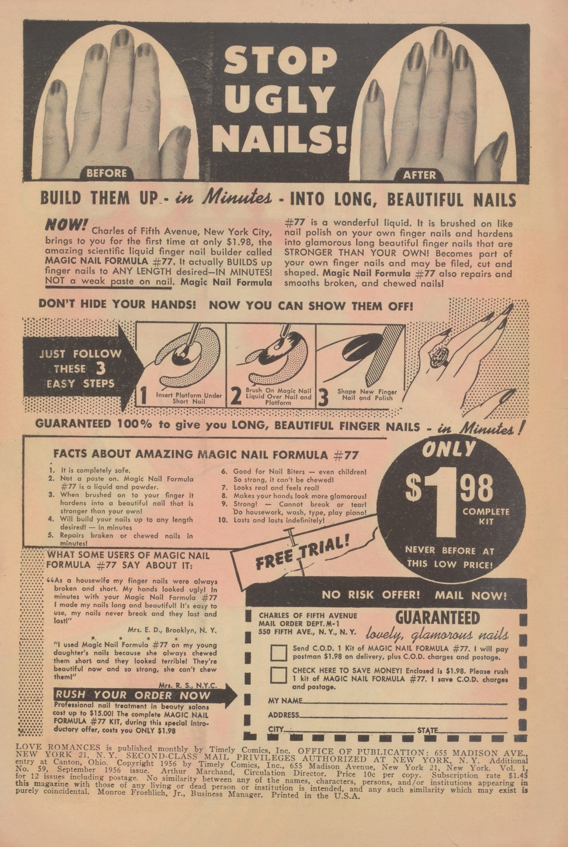 Read online Love Romances comic -  Issue #59 - 2