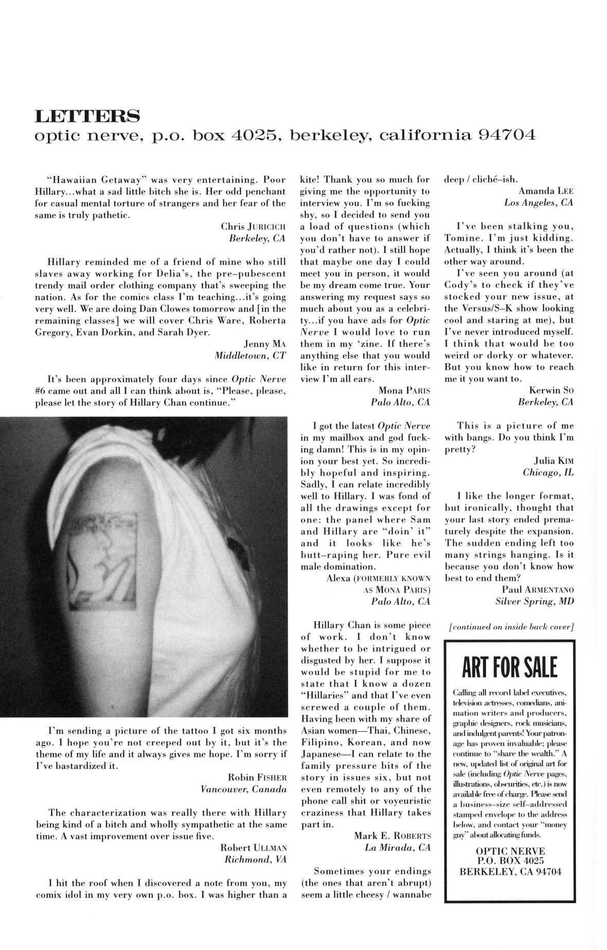 Read online Optic Nerve comic -  Issue #7 - 2
