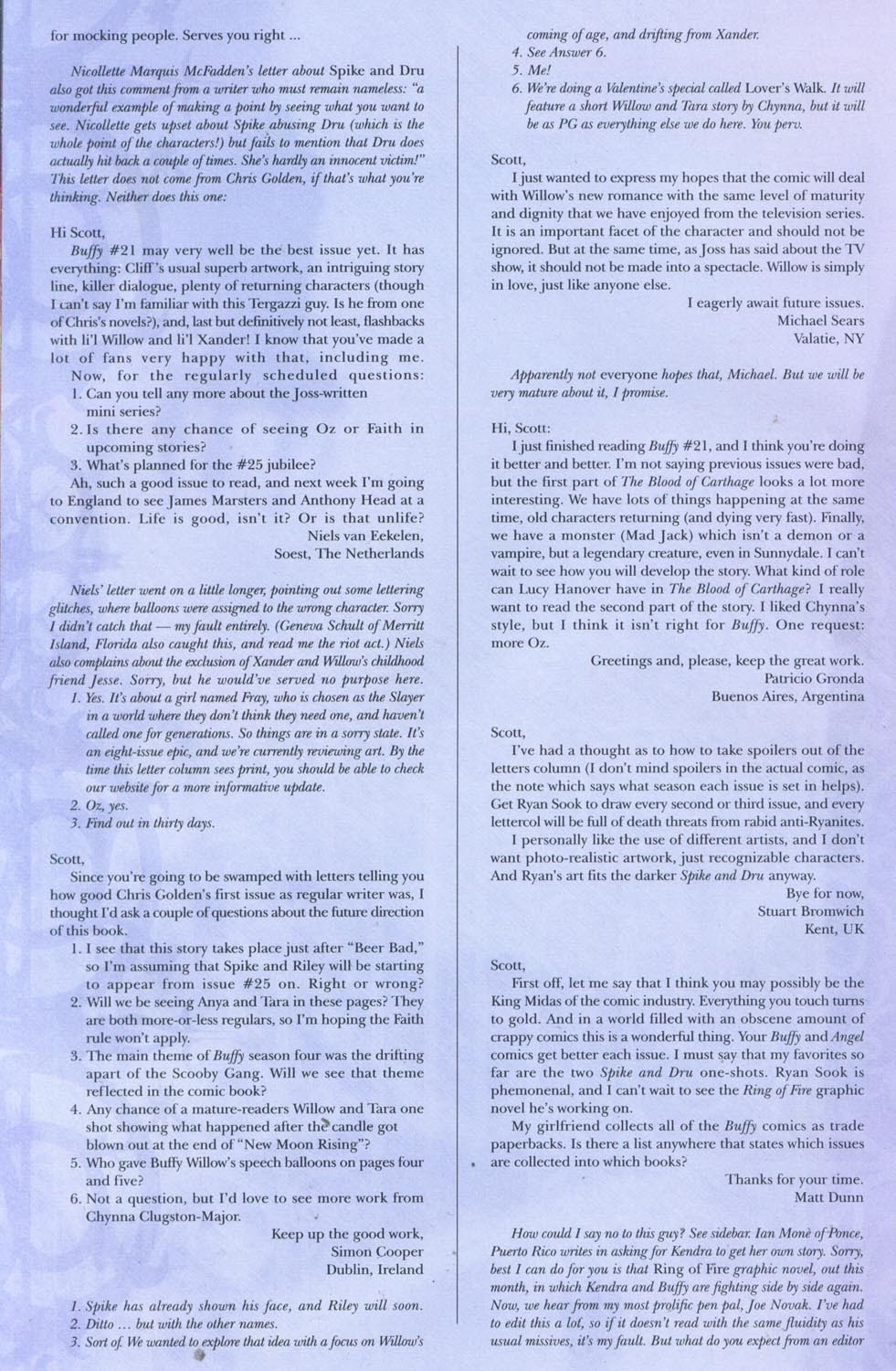 Read online Buffy the Vampire Slayer (1998) comic -  Issue #24 - 26