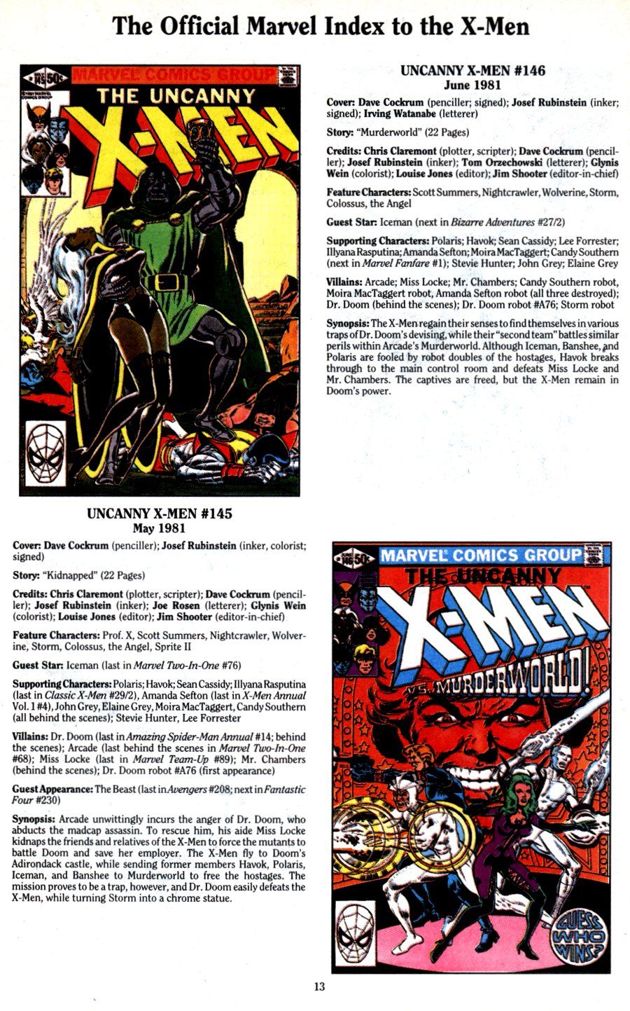 Read online The Official Marvel Index To The X-Men (1994) comic -  Issue #3 - 15