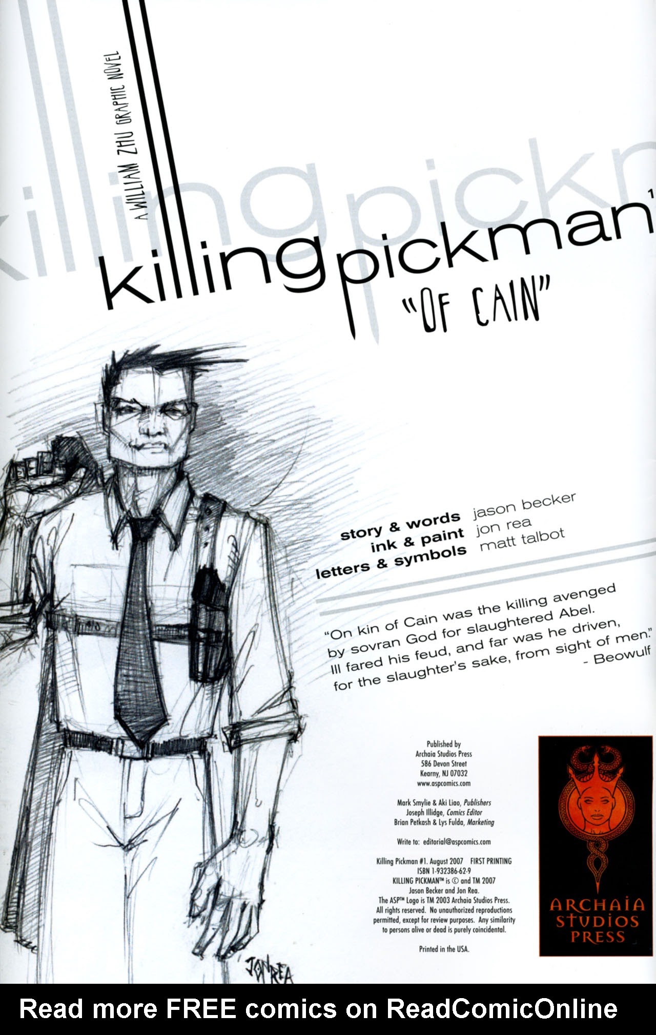 Read online Killing Pickman comic -  Issue #1 - 2