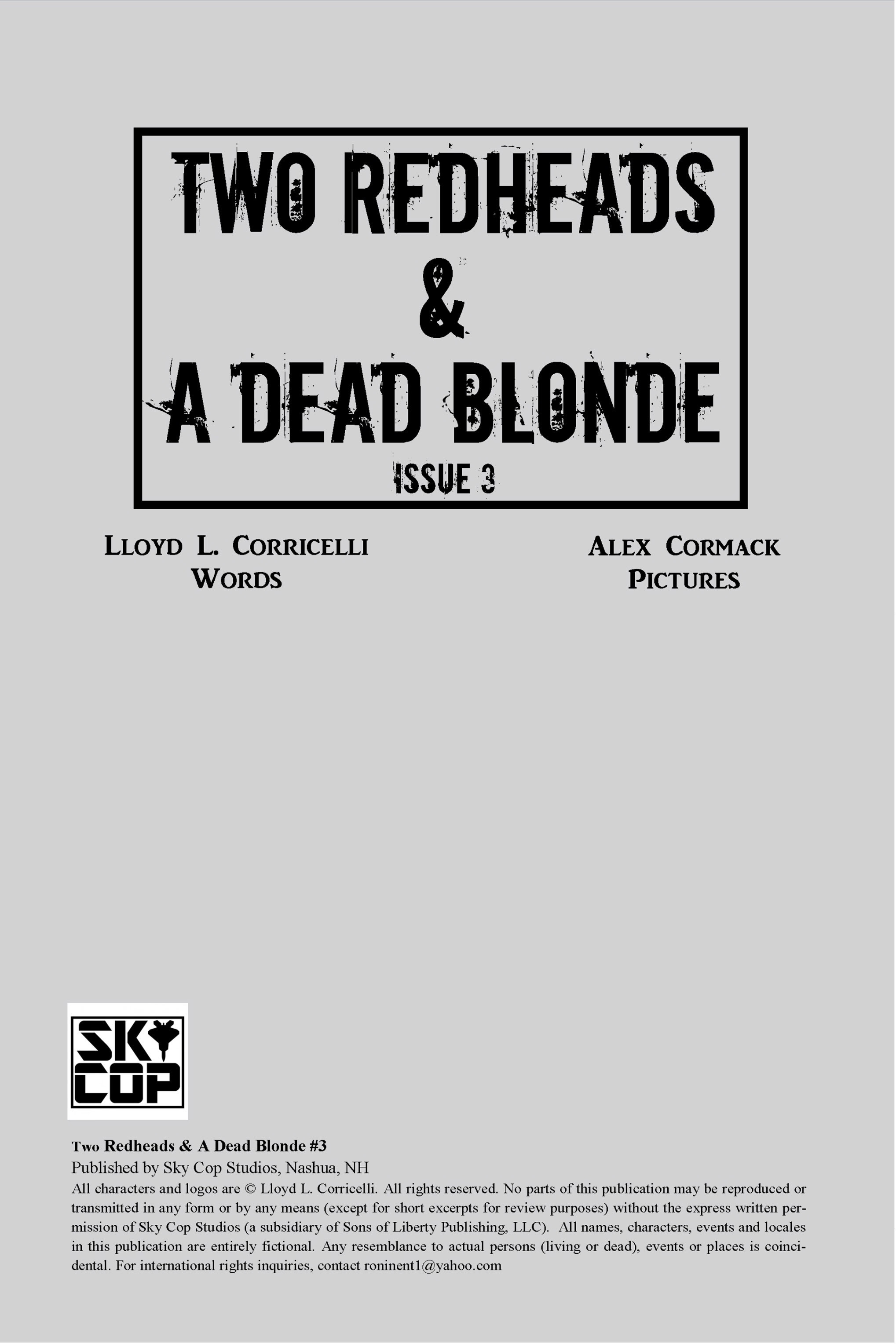 Read online Two Redheads & A Dead Blonde comic -  Issue #3 - 2