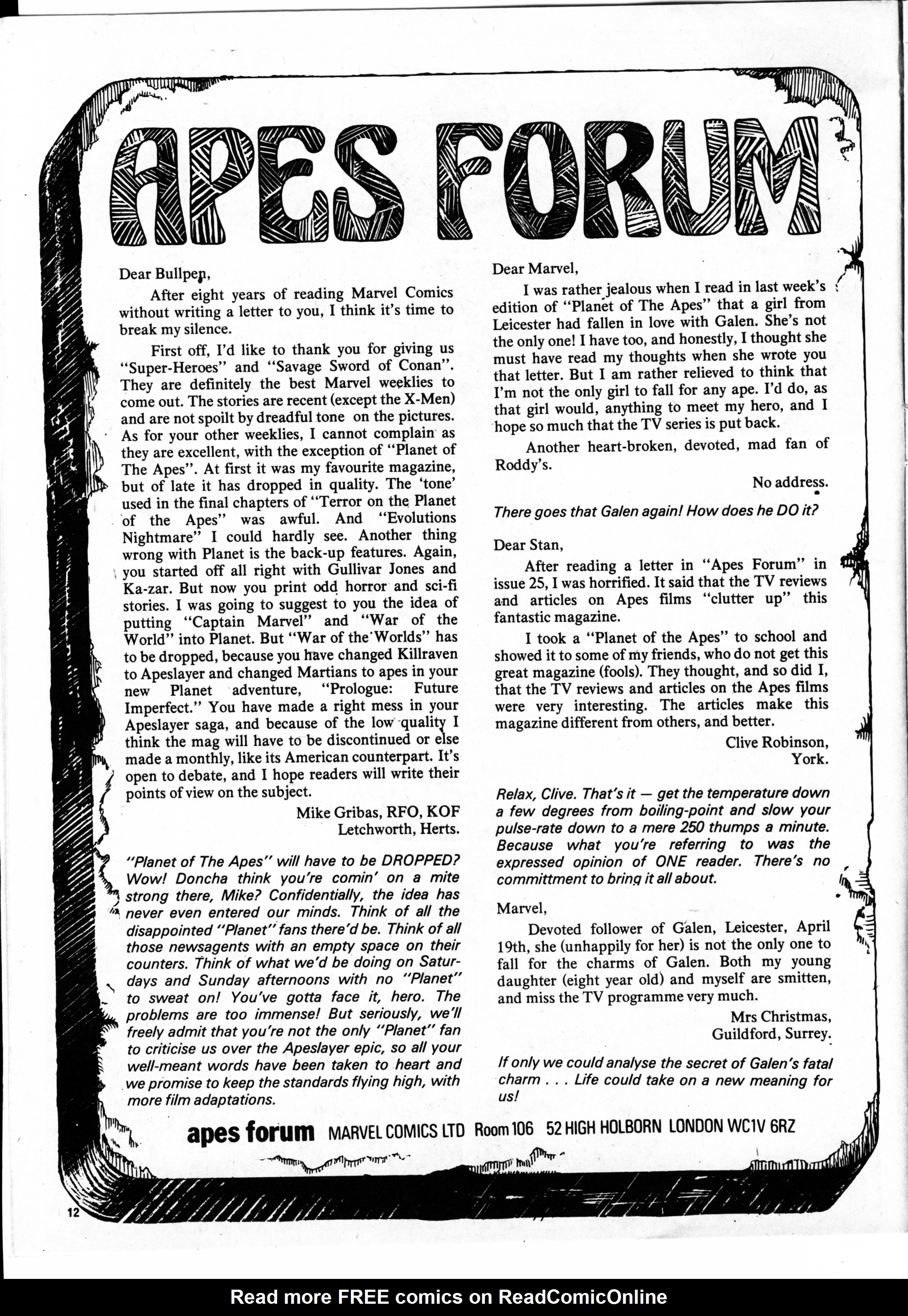 Read online Planet of the Apes (1974) comic -  Issue #36 - 12