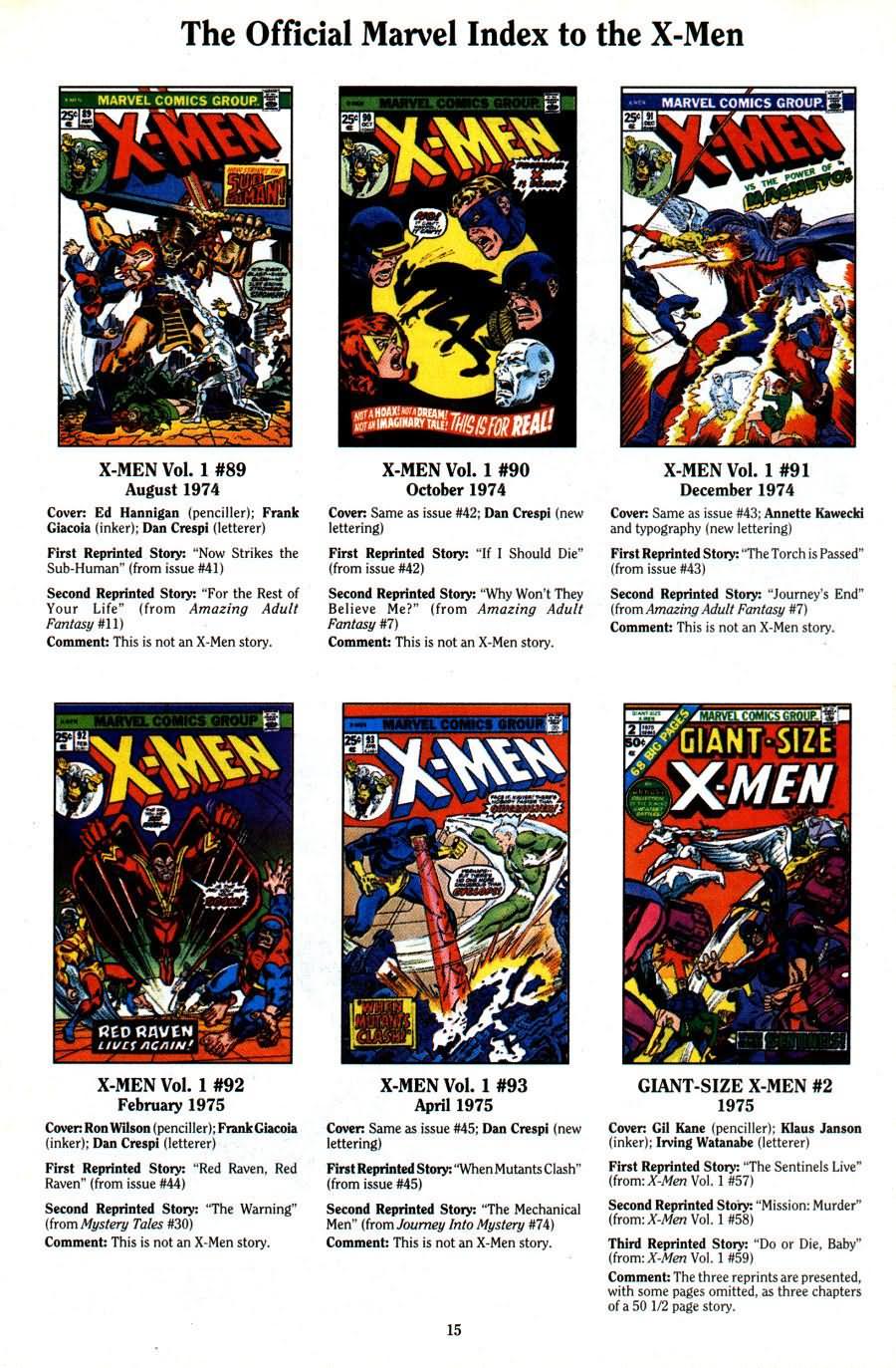 Read online The Official Marvel Index To The X-Men (1994) comic -  Issue #2 - 17