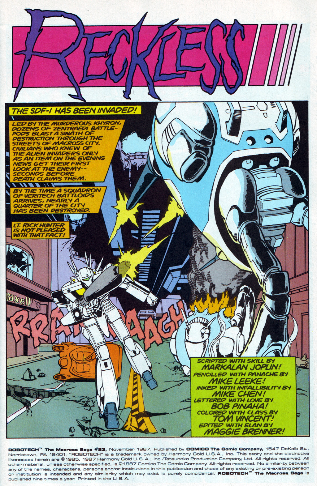 Read online Robotech The Macross Saga comic -  Issue #23 - 2