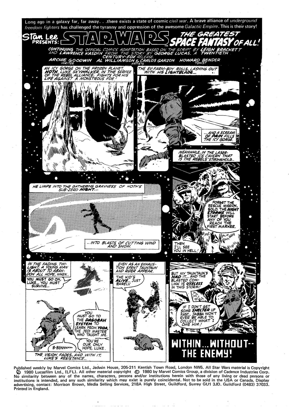 Read online Star Wars Weekly: The Empire Strikes Back comic -  Issue #120 - 3