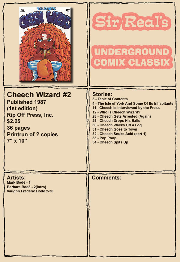Read online Complete Cheech Wizard comic -  Issue #2 - 1